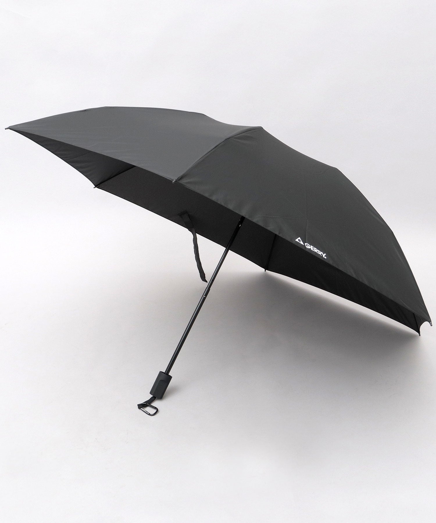 ジェリー GERRY 超撥水 軽量・スリム スマート メンズ折傘 大きめサイズ 58cm カラビナ付き （ベージュ） ベージュ