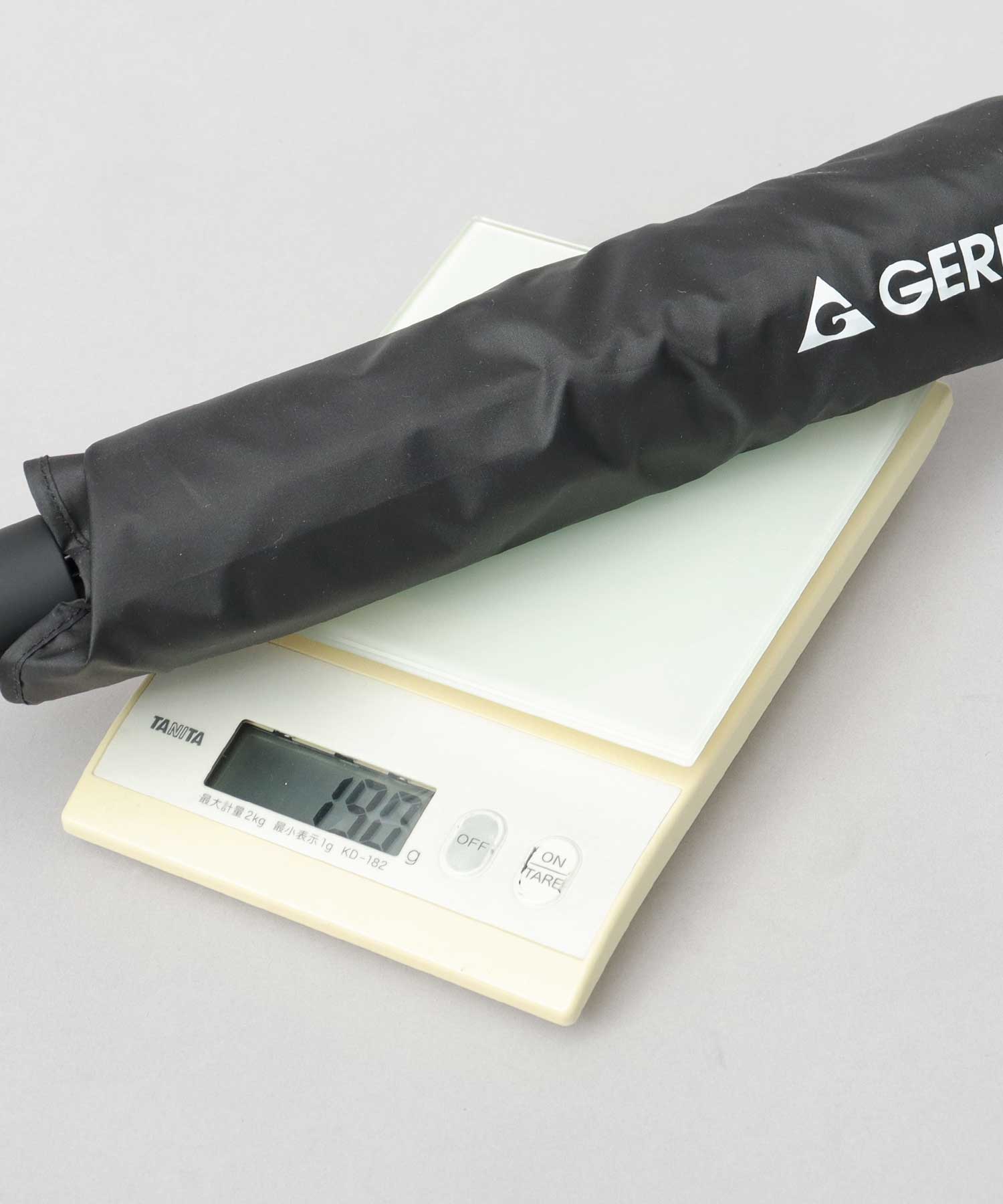 ジェリー GERRY 超撥水 軽量・スリム スマート メンズ折傘 大きめサイズ 58cm カラビナ付き （ベージュ） ベージュ