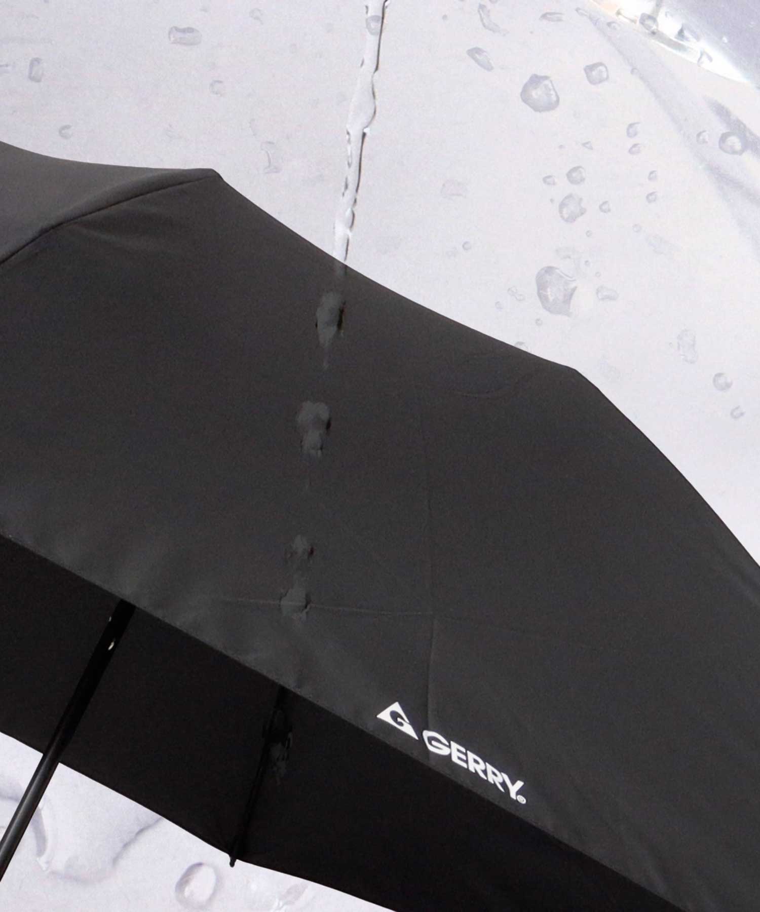 ジェリー GERRY 超撥水 軽量・スリム スマート メンズ折傘 大きめサイズ 58cm カラビナ付き （ベージュ） ベージュ