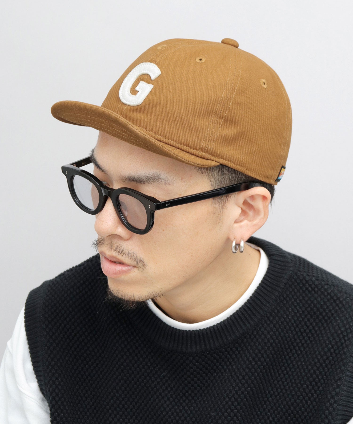 ジェリー GERRY フェルトワッペン キャンバス デニム ボールキャップ ショートバイザー アンパイアキャップ