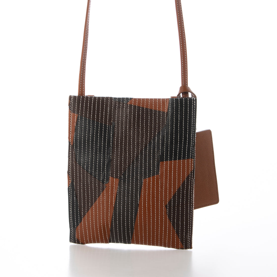 Genuine Leather Patchwork Shoulder Bag Mini