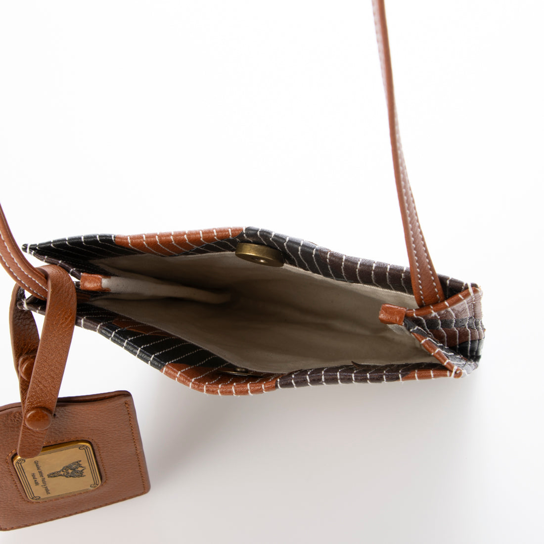 Genuine Leather Patchwork Shoulder Bag Mini