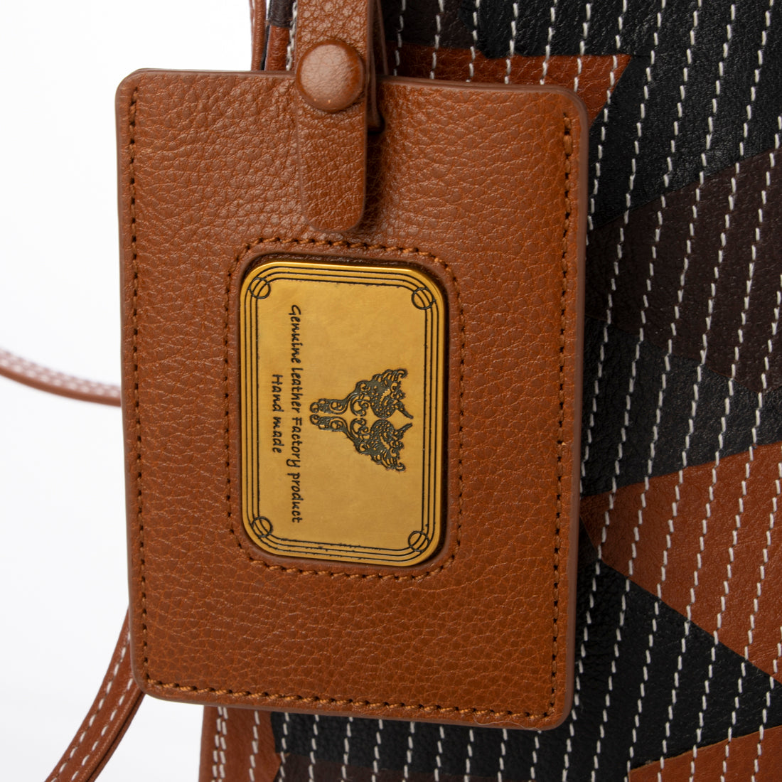 Genuine Leather Patchwork Shoulder Bag Mini