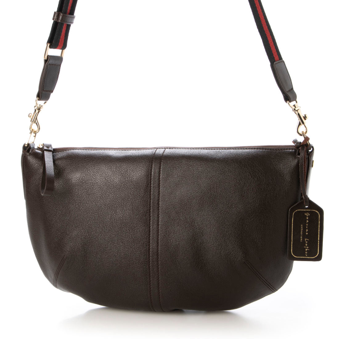 ジェニュインレザー Genuine Leather ムーン本革ショルダーバッグ （CHOCO） CHOCO