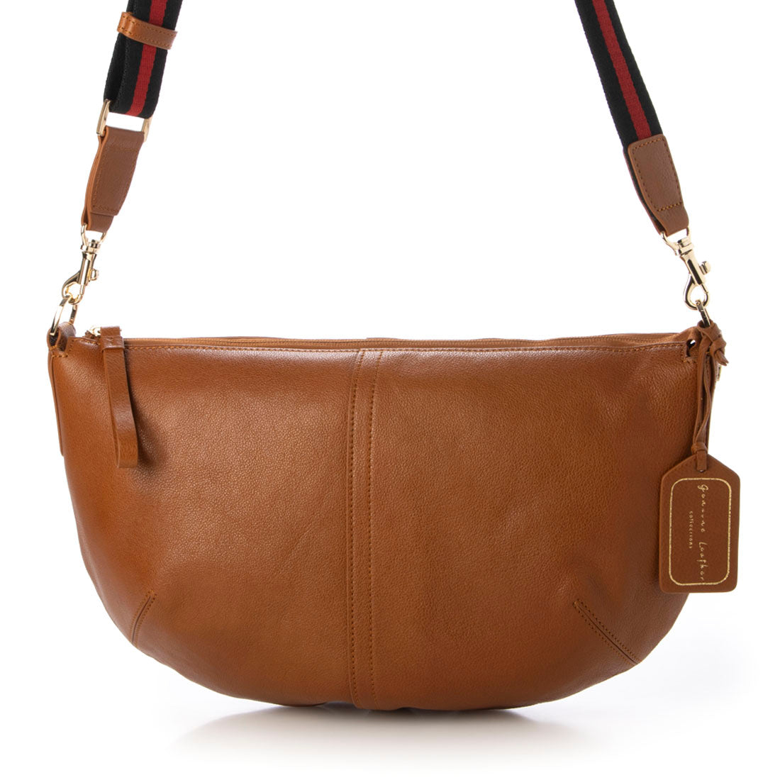 ジェニュインレザー Genuine Leather ムーン本革ショルダーバッグ （CAMEL） CAMEL