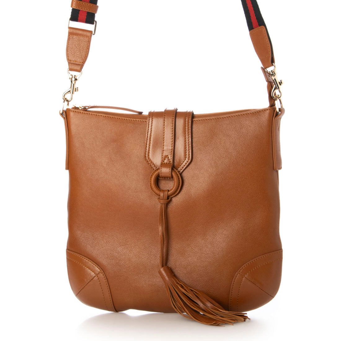 ジェニュインレザー Genuine Leather フリンジ本革ショルダーバッグ （camel） camel