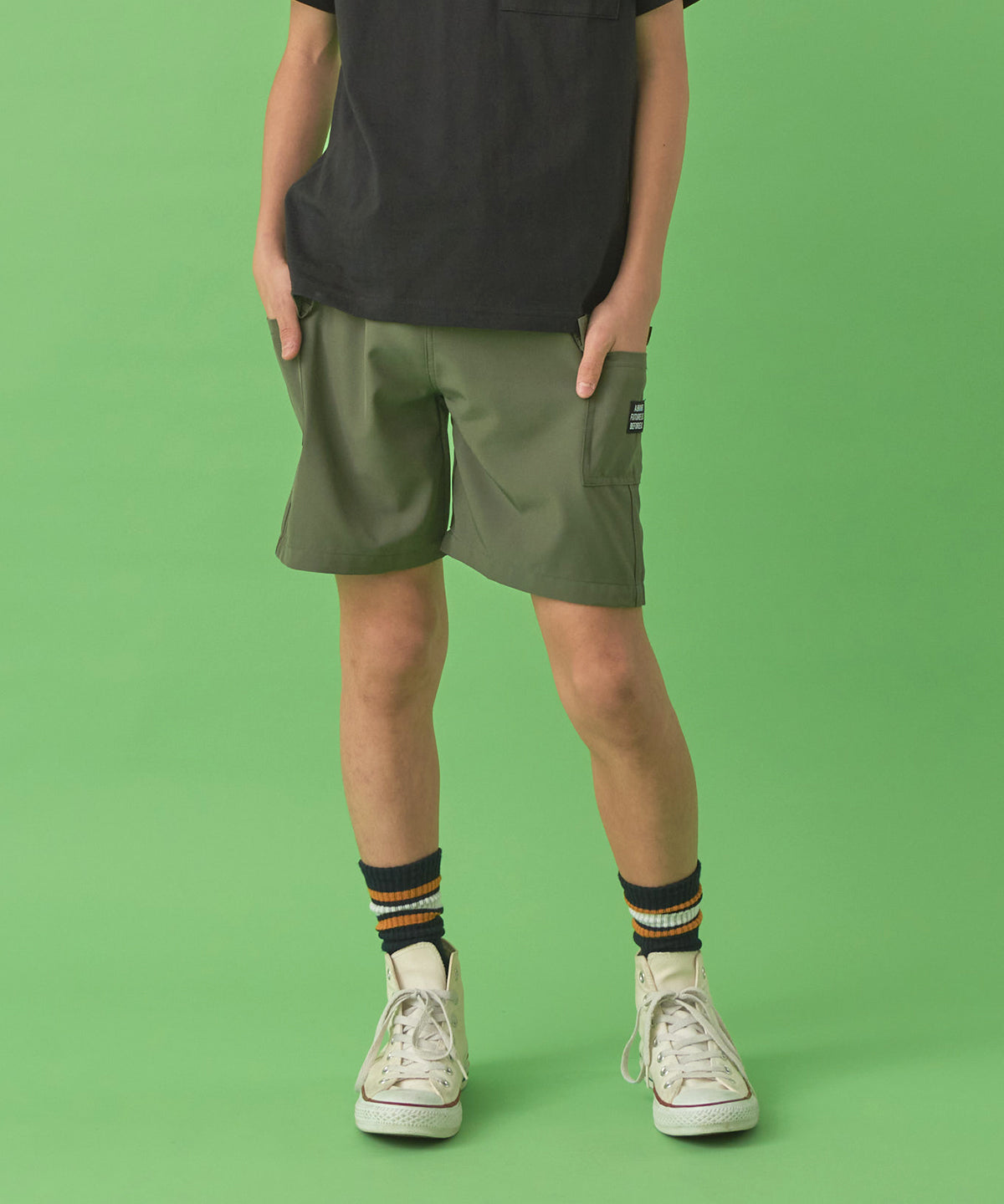 ディフィット D.FIT ストレッチタフタショートパンツ,カーキ