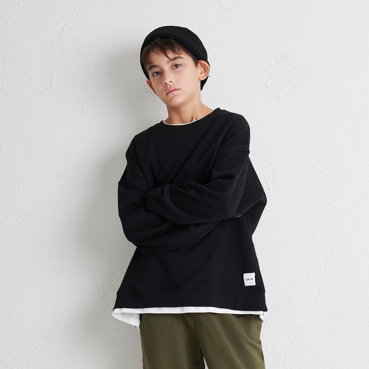 D.FIT Double Collar Fake Layered Fleece BIG Trainer