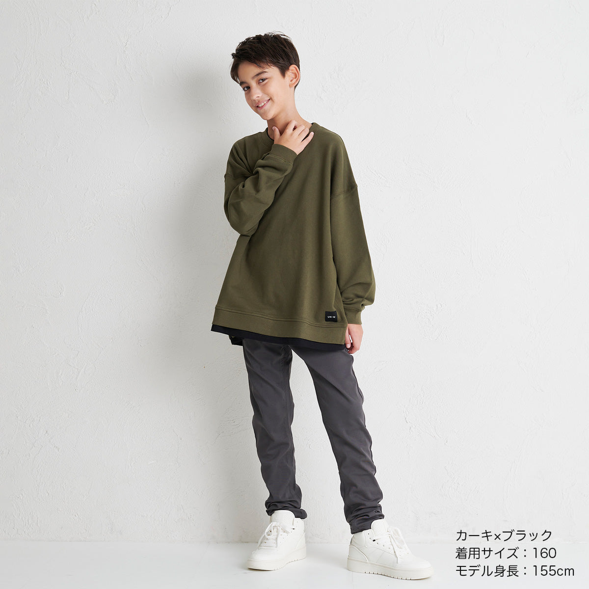 D.FIT Double Collar Fake Layered Fleece BIG Trainer