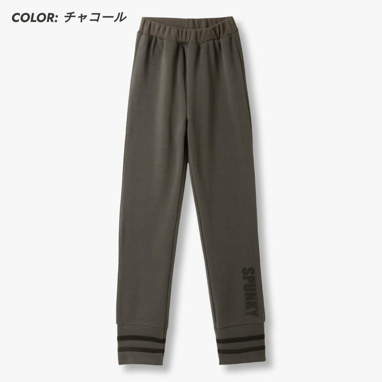 ディフィット D.FIT 裏起毛 裾ライン パンツ,チャコール