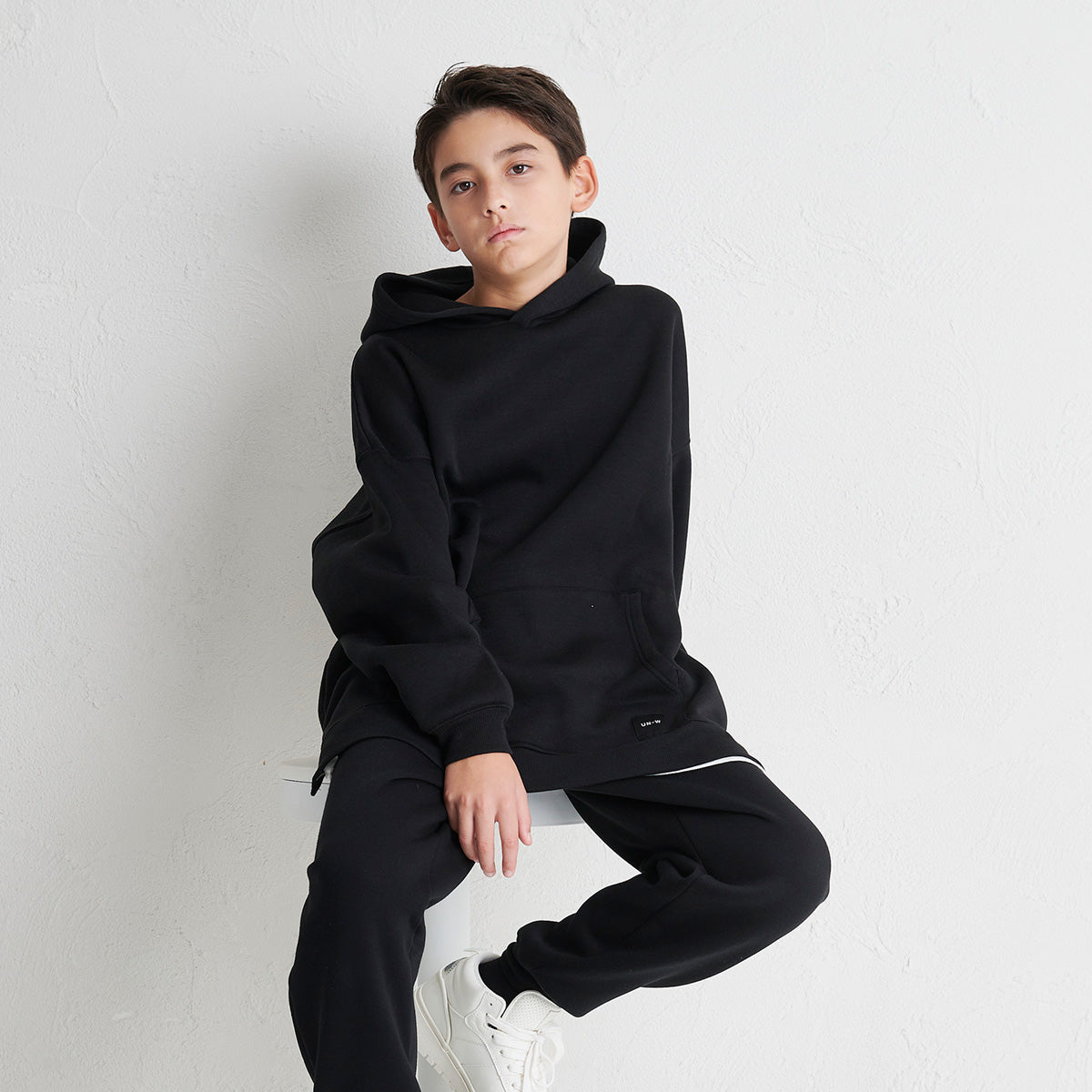 D.FIT Fleece Lined BIG Sweat Parka Trainer BIG Silhouette Hoodie with Hood