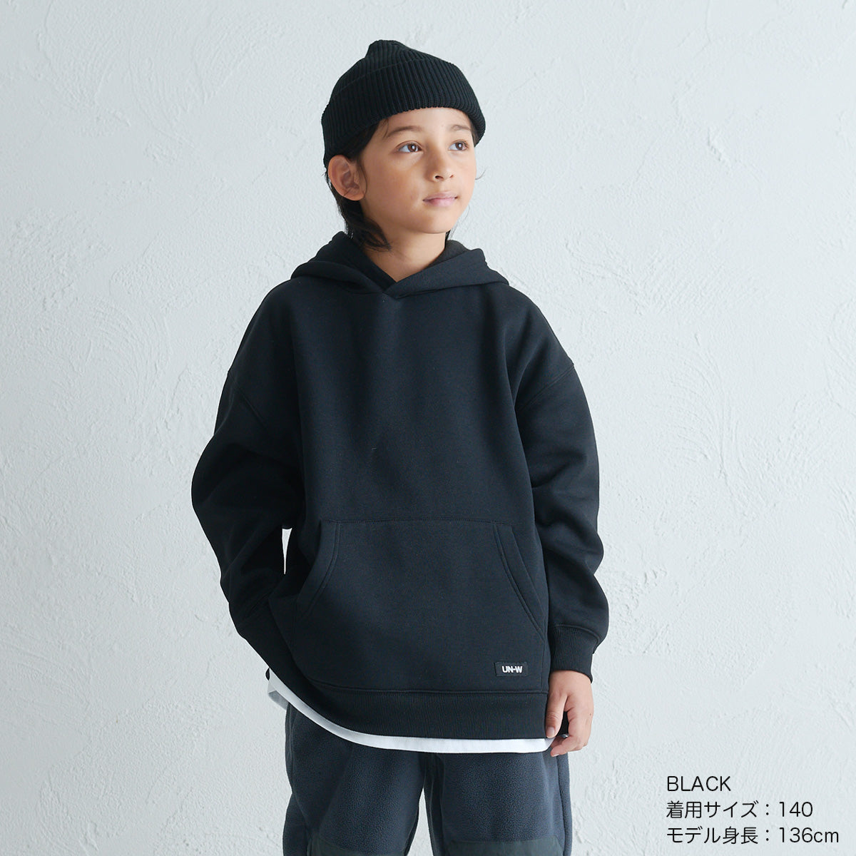 ディフィット D.FIT 裾フェイクレイヤード オーバーサイズ 裏起毛フーディ （BLACK） BLACK
