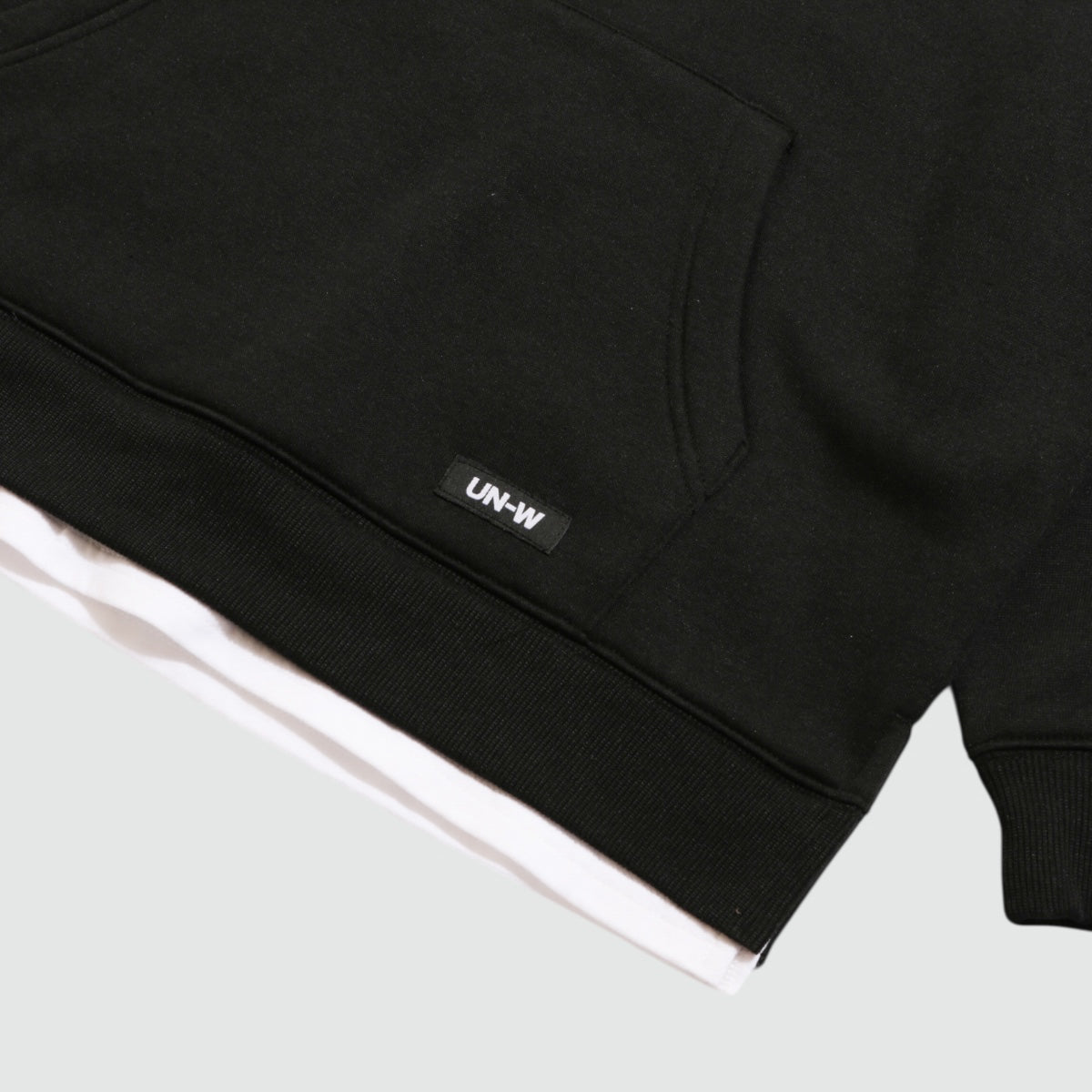 ディフィット D.FIT 裾フェイクレイヤード オーバーサイズ 裏起毛フーディ （BLACK） BLACK