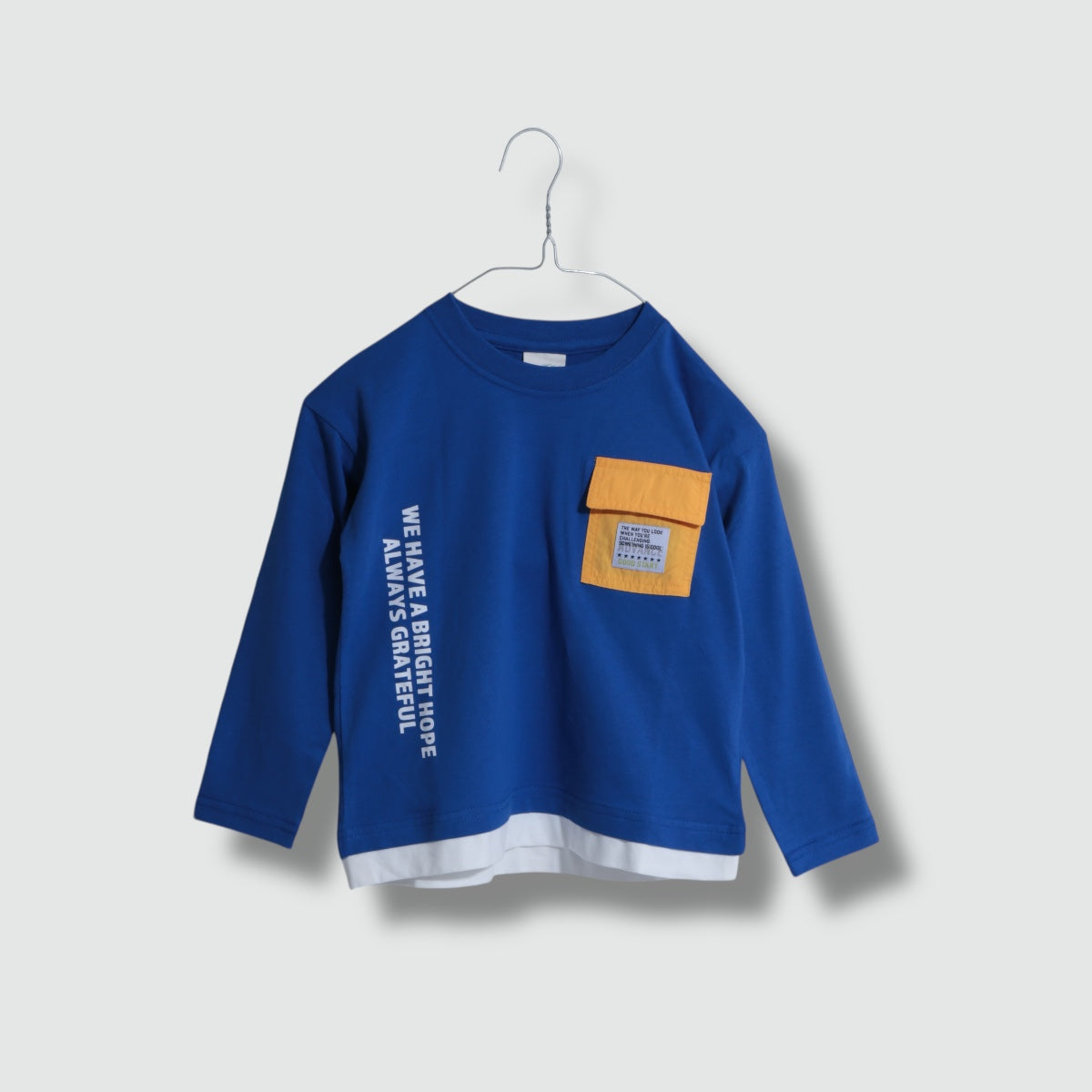 ディフィット D.FIT ナイロンポケット 裾フェイクレイヤード 長袖Tシャツ （BLUE） BLUE
