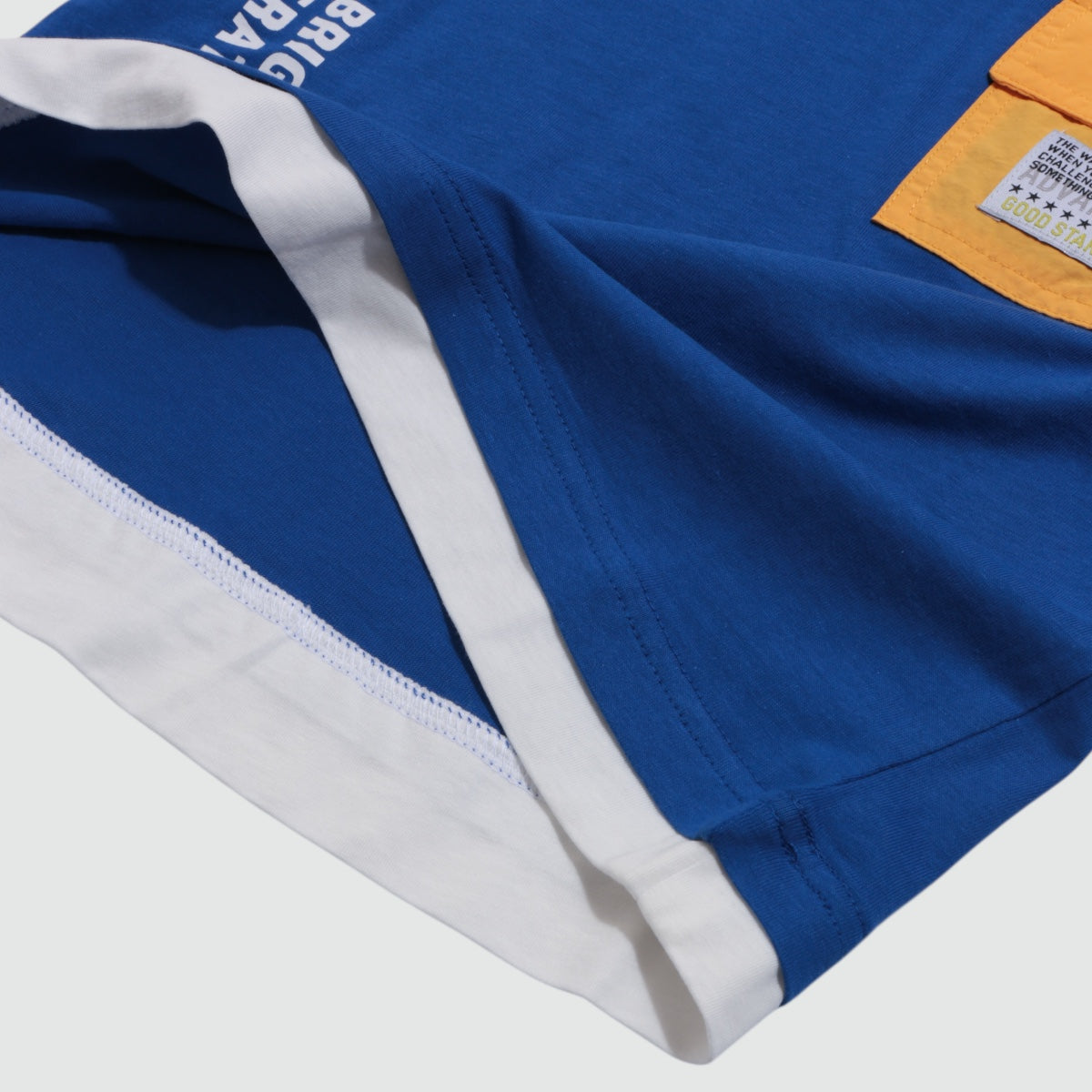 ディフィット D.FIT ナイロンポケット 裾フェイクレイヤード 長袖Tシャツ （BLUE） BLUE