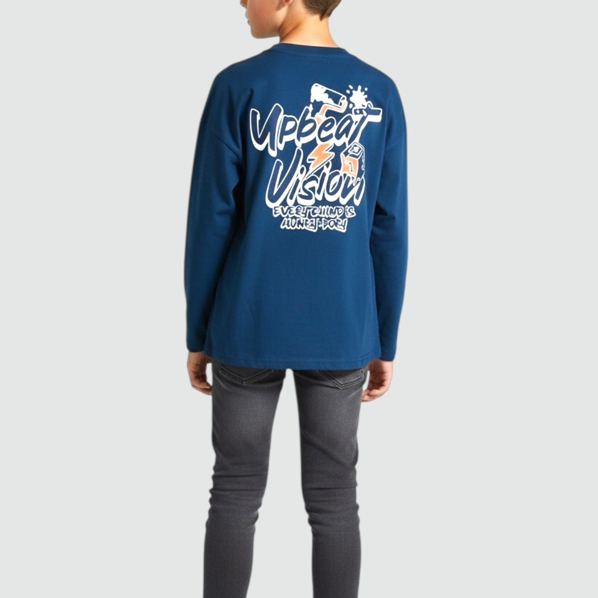 ディフィット D.FIT バックプリント 長袖Tシャツ （BLUE） BLUE