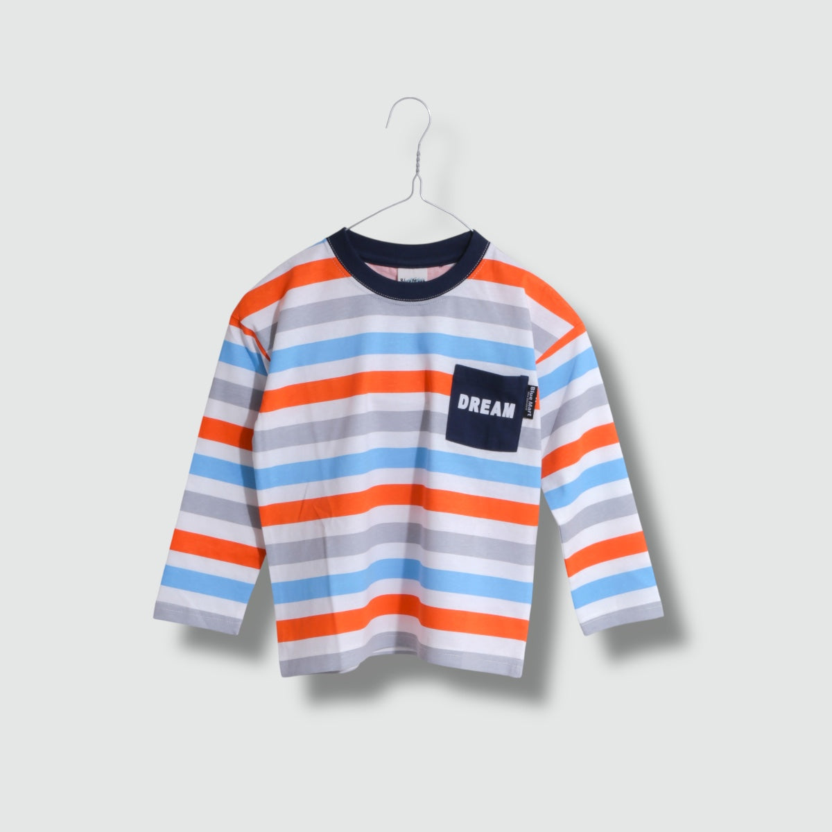 ディフィット D.FIT ボーダープリント 胸ポケット 長袖Tシャツ （ORANGE） ORANGE