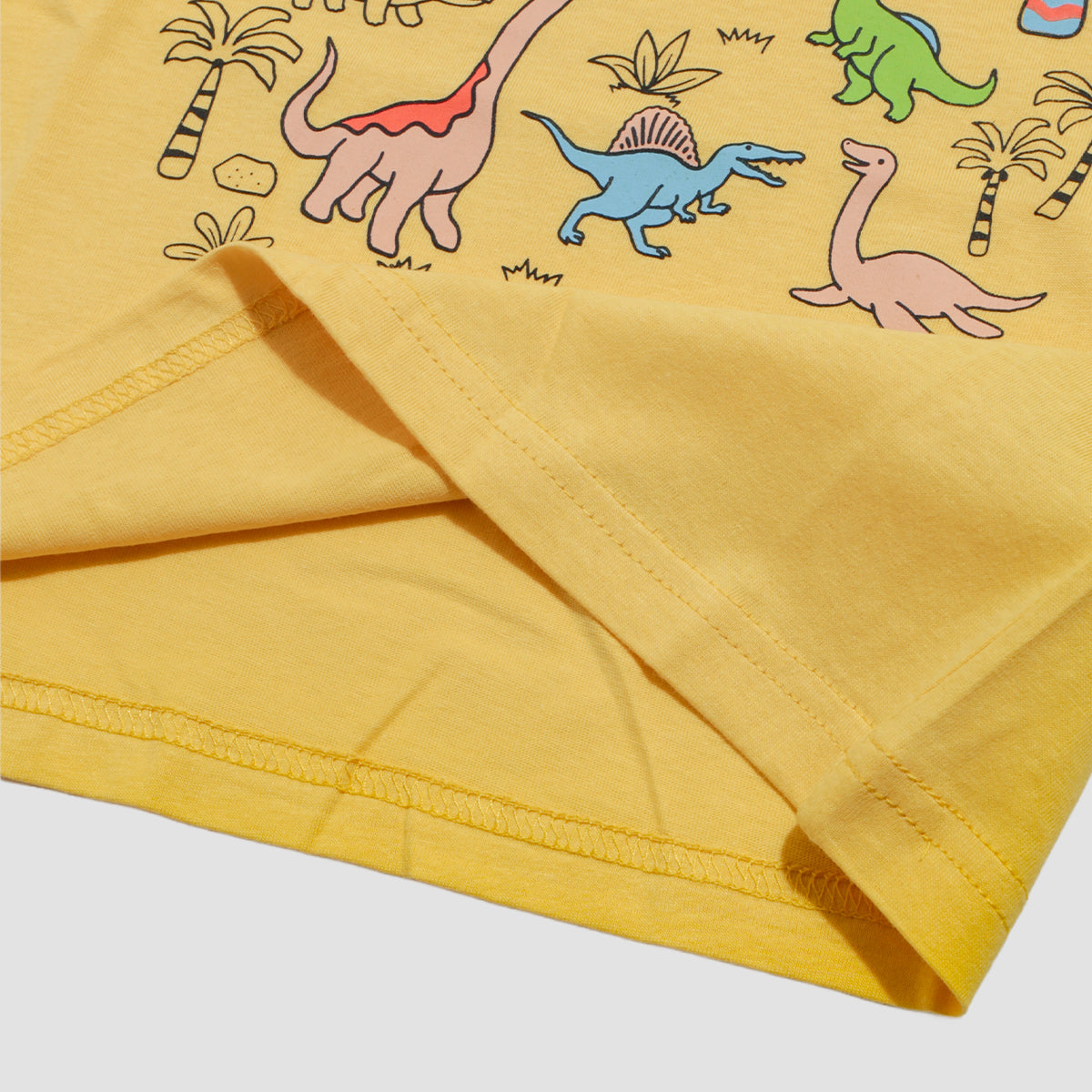 ディフィット D.FIT 恐竜プリント 半袖Tシャツ （YELLOW） YELLOW