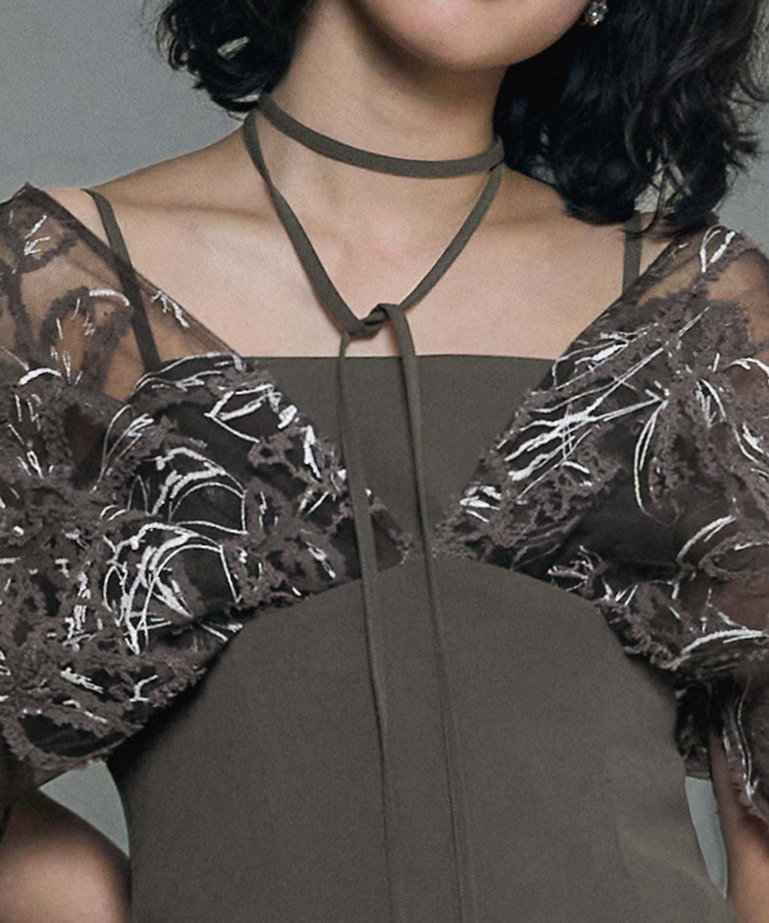 ガール GIRL フェザーフラワードロップショルダー ロング 結婚式 ワンピース パーティードレス オケージョンドレス お呼ばれ 二次会 成人式 同窓会 （チャコールグレー） チャコールグレー