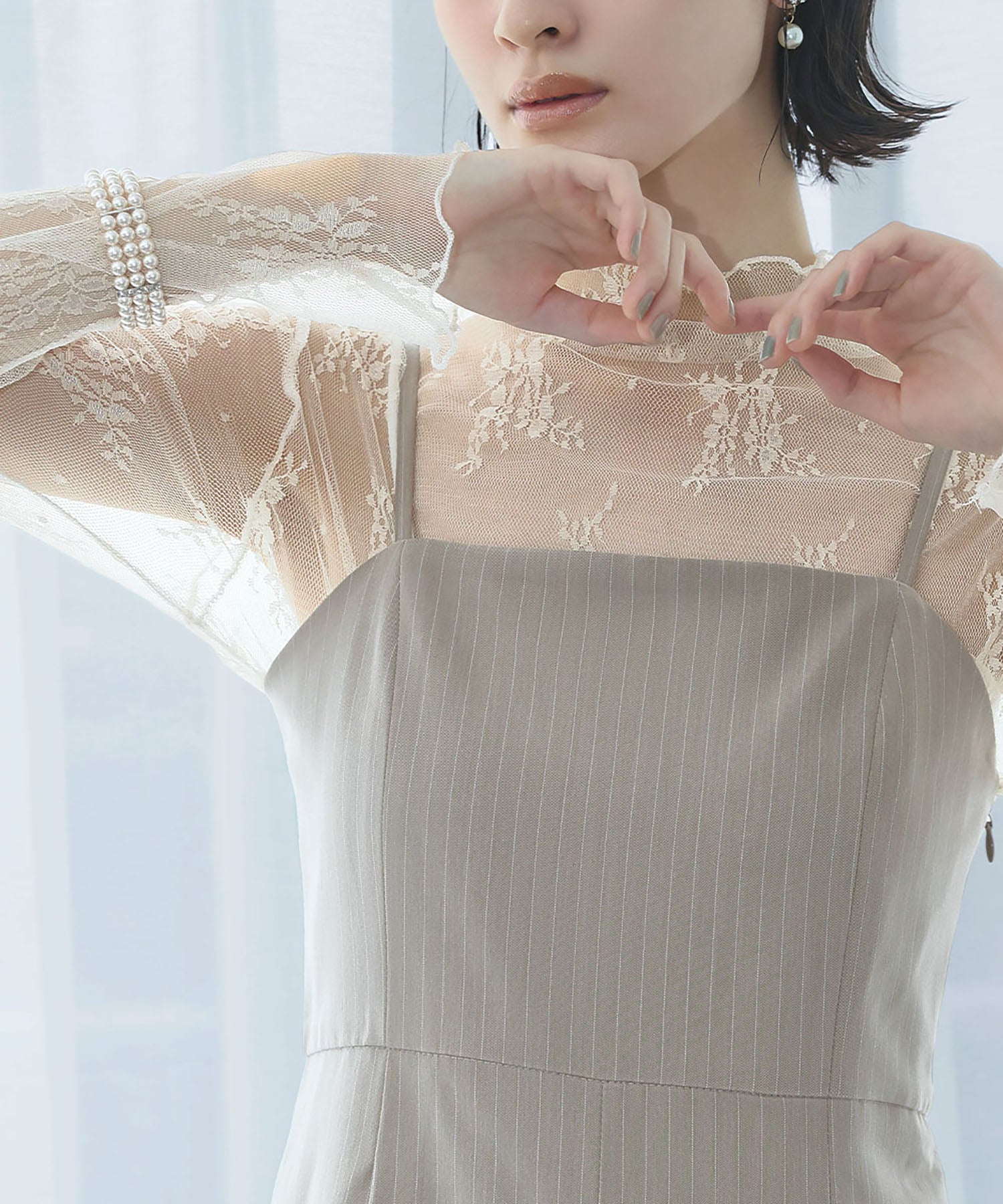 ガール GIRL フラワー刺繍チュールレースシアートップス 結婚式 パーティー オケージョン お呼ばれ （アイボリー） アイボリー