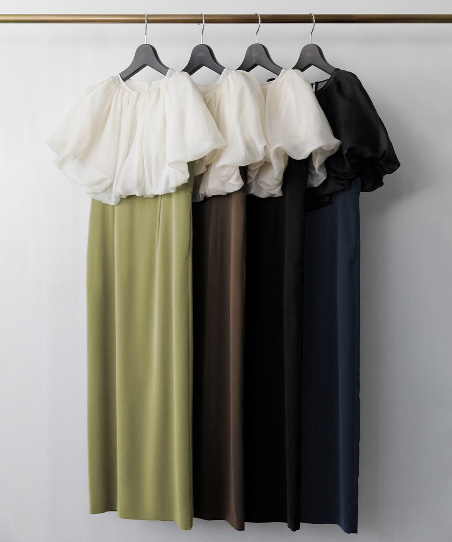 Girl Organza Balloon Hem Top & Sleeveless Dress Set Long Wedding Dress Party Dress