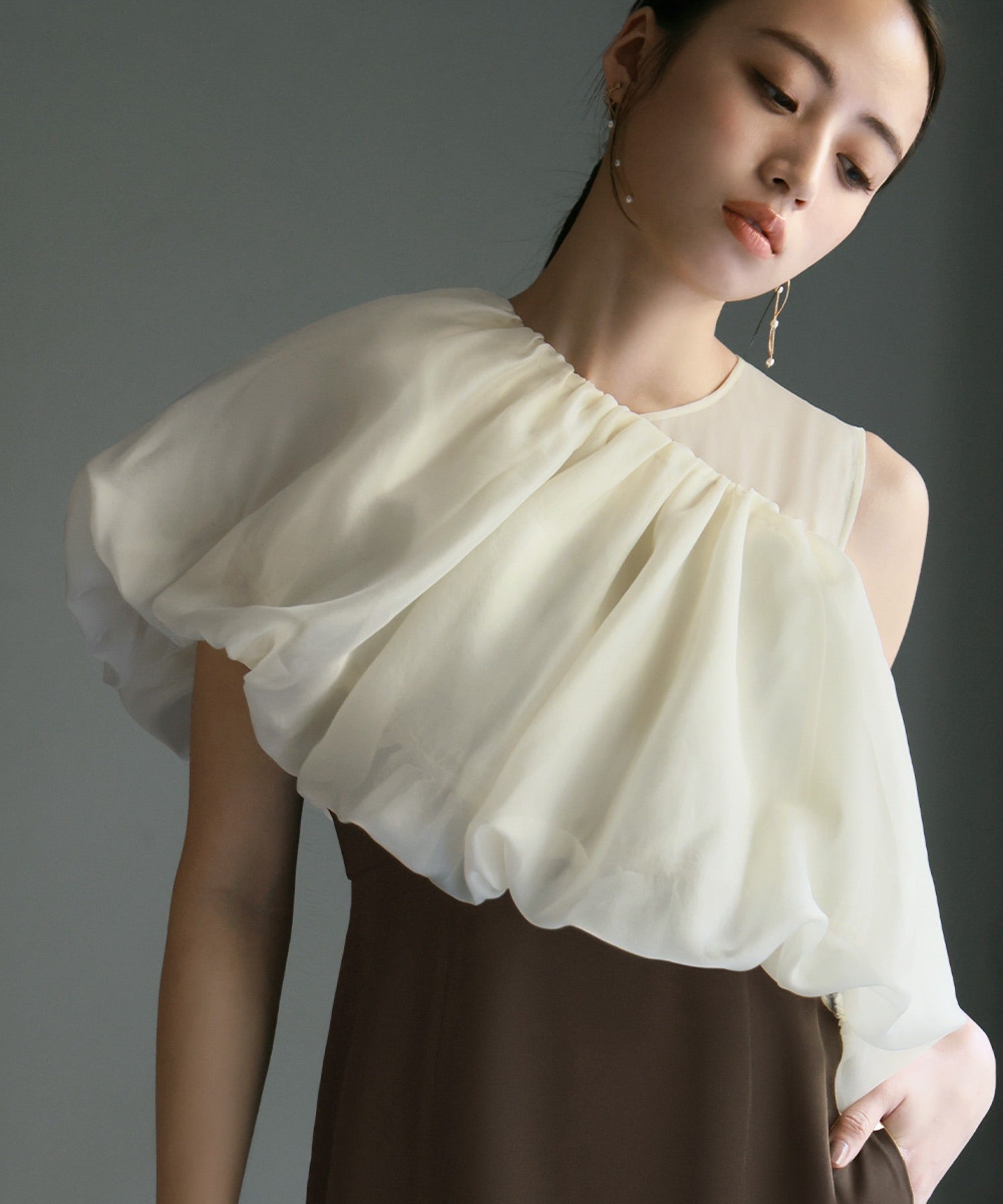 Girl Organza Balloon Hem Top & Sleeveless Dress Set Long Wedding Dress Party Dress