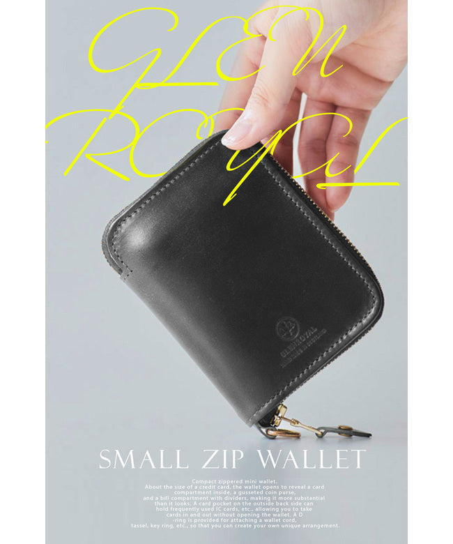 グレンロイヤル GLENROYAL 新商品/渡辺/グレンロイヤル//SMALL ZIP WALLET/ラウンド二つ折り財布【03-5814】 （ニューブラック） ニューブラック