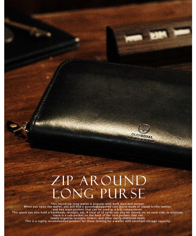 グレンロイヤル GLENROYAL 新商品/渡辺/グレンロイヤル//ZIP AROUND LONG PURSE/ラウンド長財布【03-6029】 （ニューブラック） ニューブラック