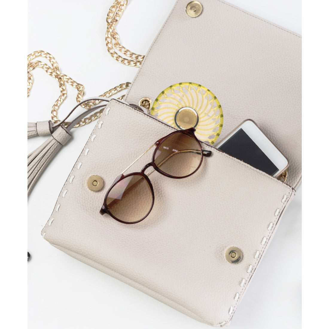 グローバルジャパン GLOBAL JAPAN クリアハンディファン （イエロー） イエロー