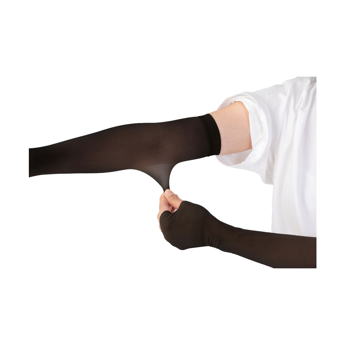 グローバルジャパン GLOBAL JAPAN ストッキングのようなUV冷感アームカバー2セット組 （ブラック） ブラック