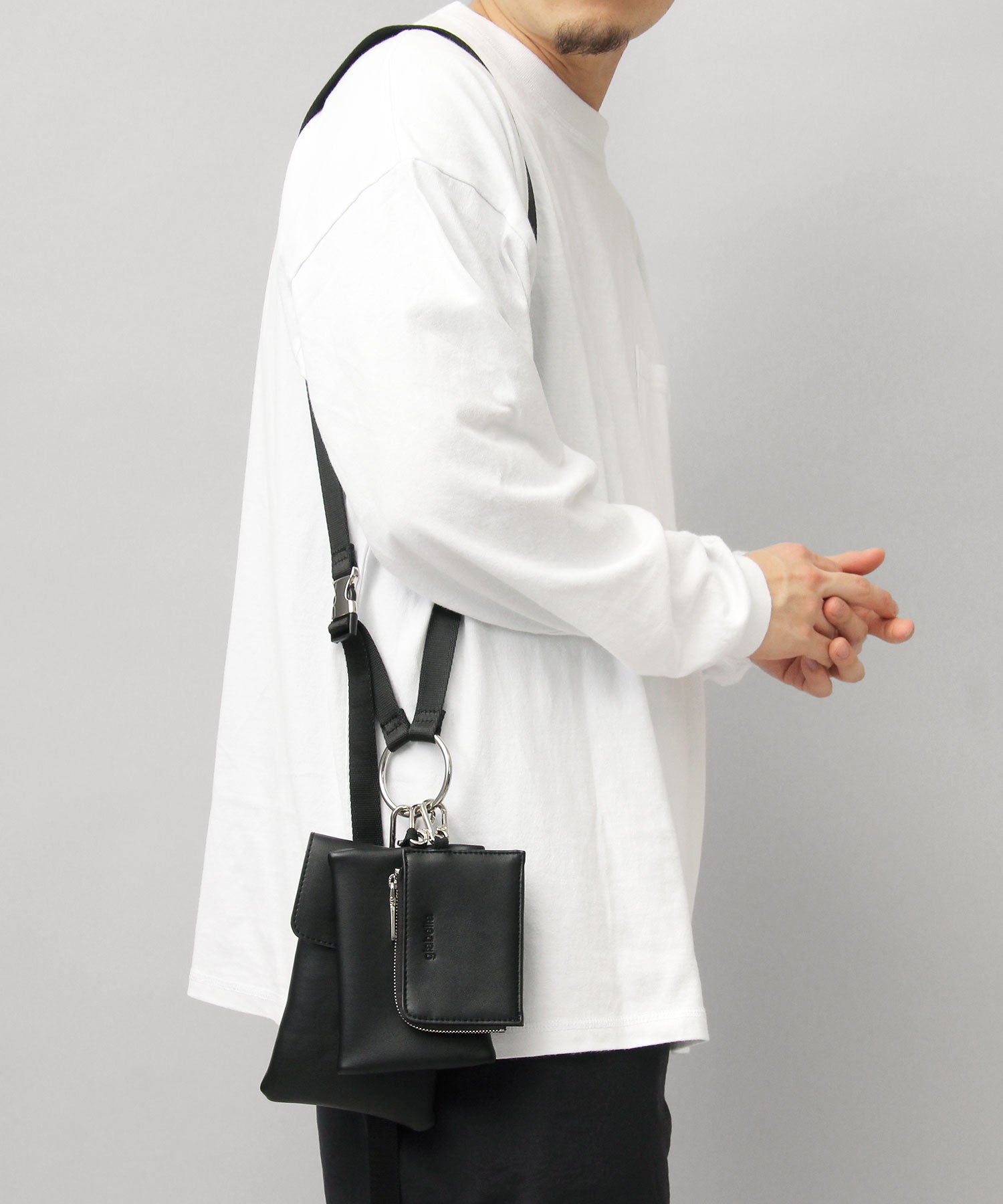 Gravela glabella shoulder bag 3-way multi mini shoulder bag neck pouch Synthetic Leather