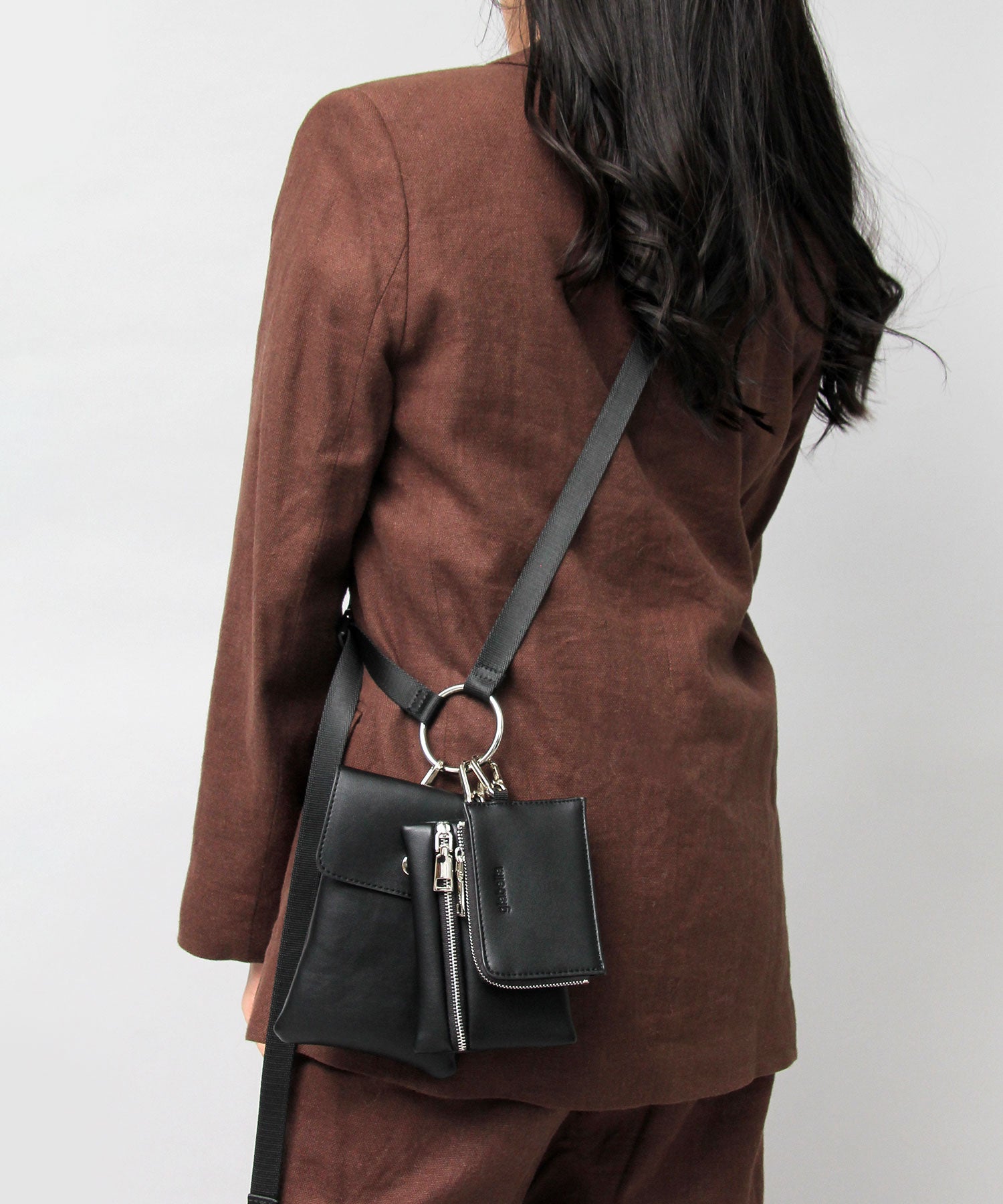 Gravela glabella shoulder bag 3-way multi mini shoulder bag neck pouch Synthetic Leather