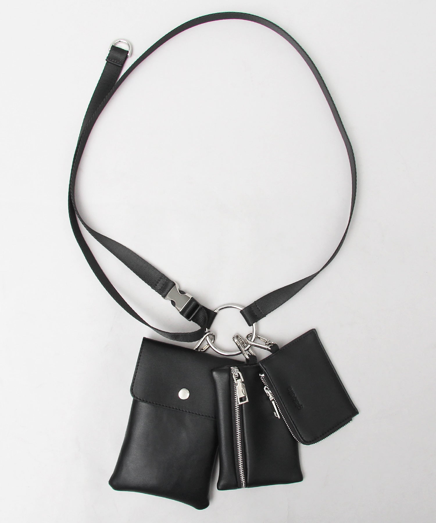 Gravela glabella shoulder bag 3-way multi mini shoulder bag neck pouch Synthetic Leather