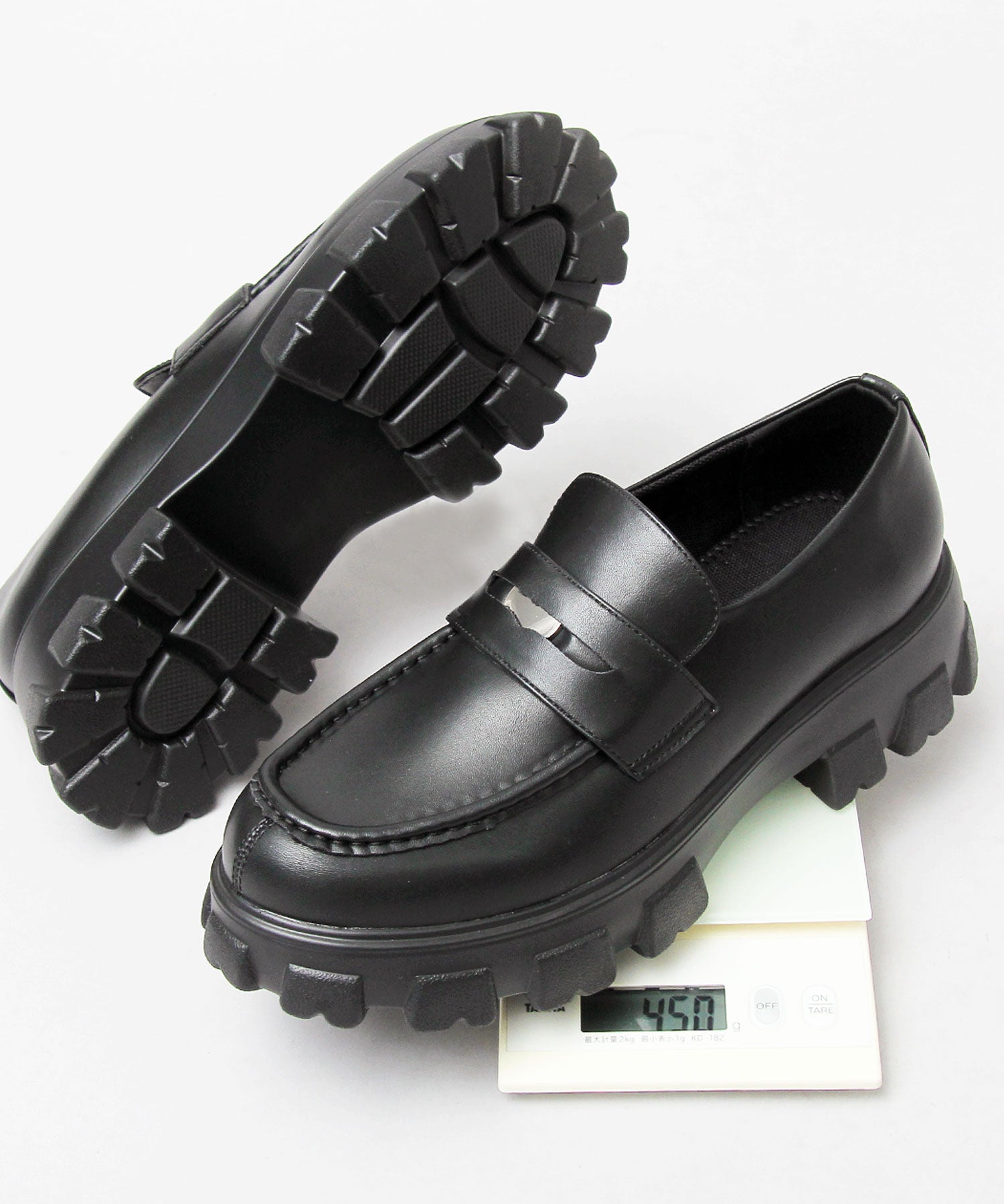 グラベラ glabella コインローファー 厚底 ローファー トラックソール 黒 （ブラック A） ブラック₋A