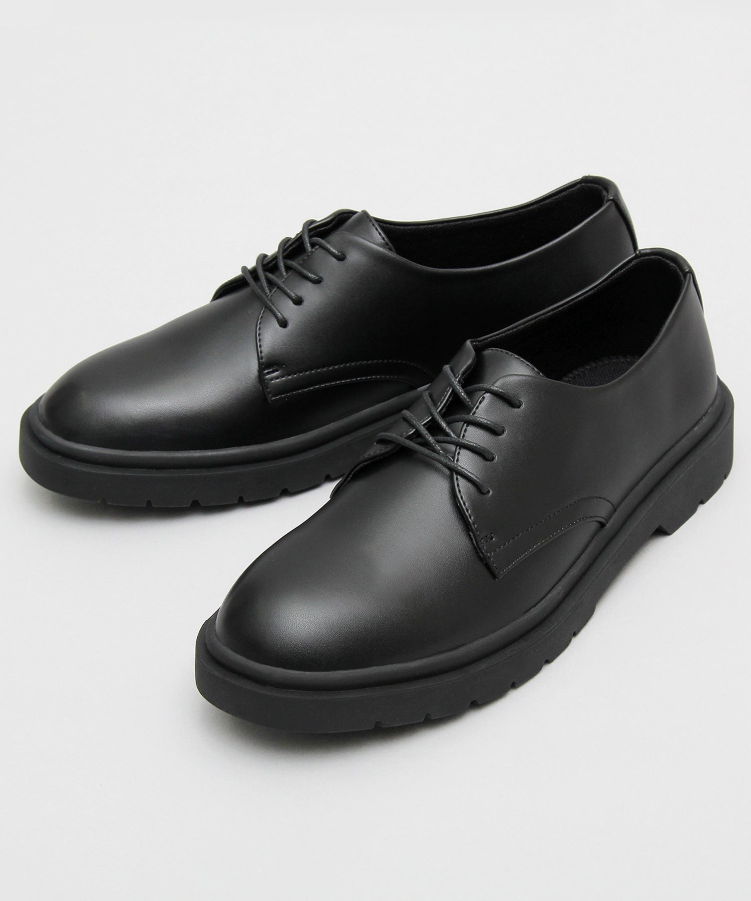 glabella 牛津鞋繫帶假皮革黑色