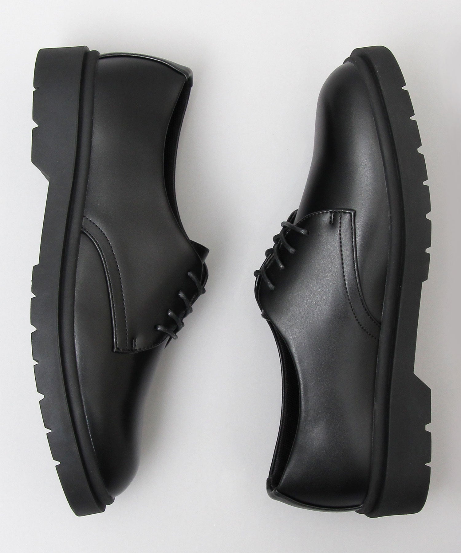 glabella 牛津鞋繫帶假皮革黑色