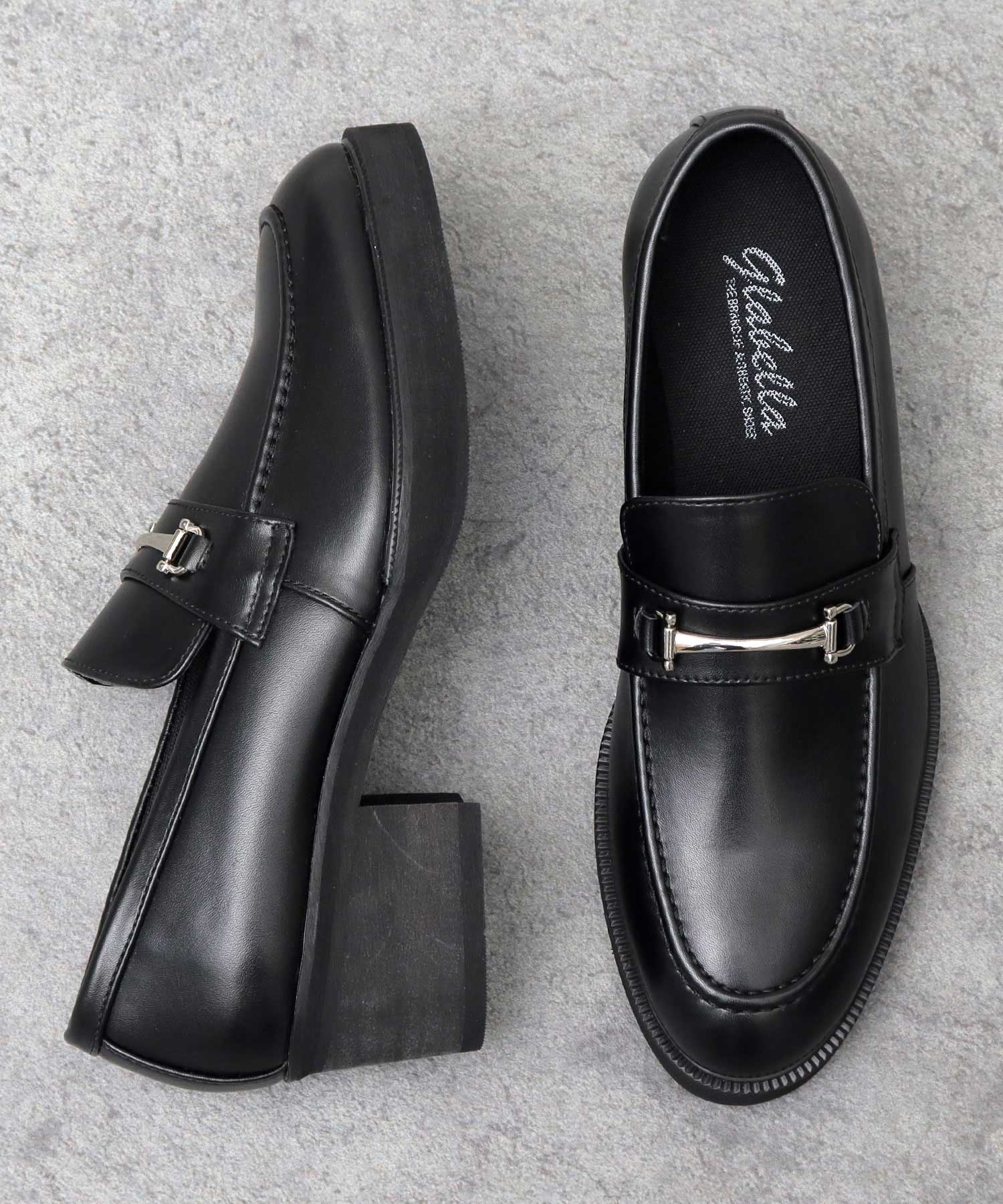 Gravela glabella bit loafer high heel loafer black