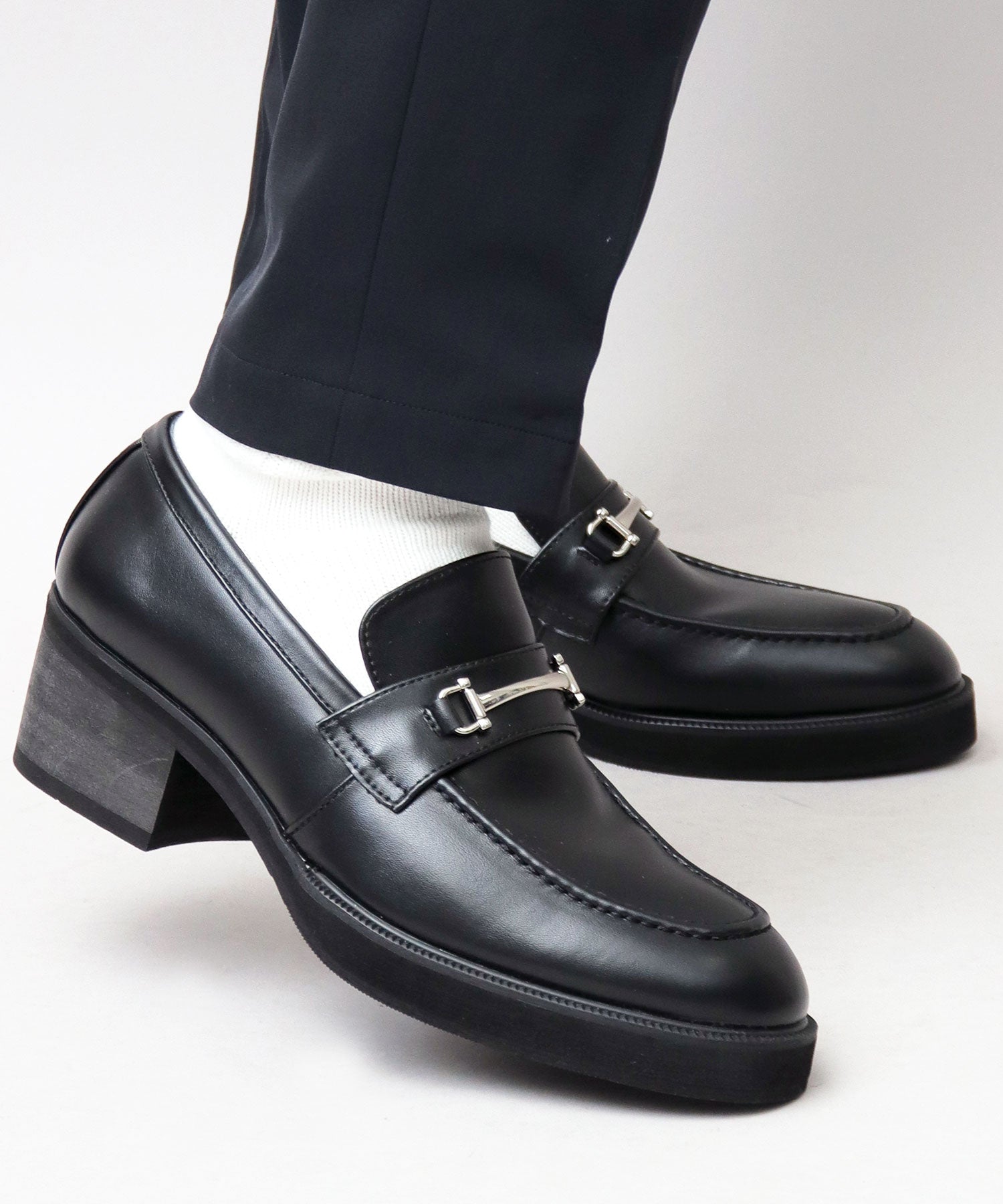 眉間樂福鞋 高跟樂福鞋 黑色