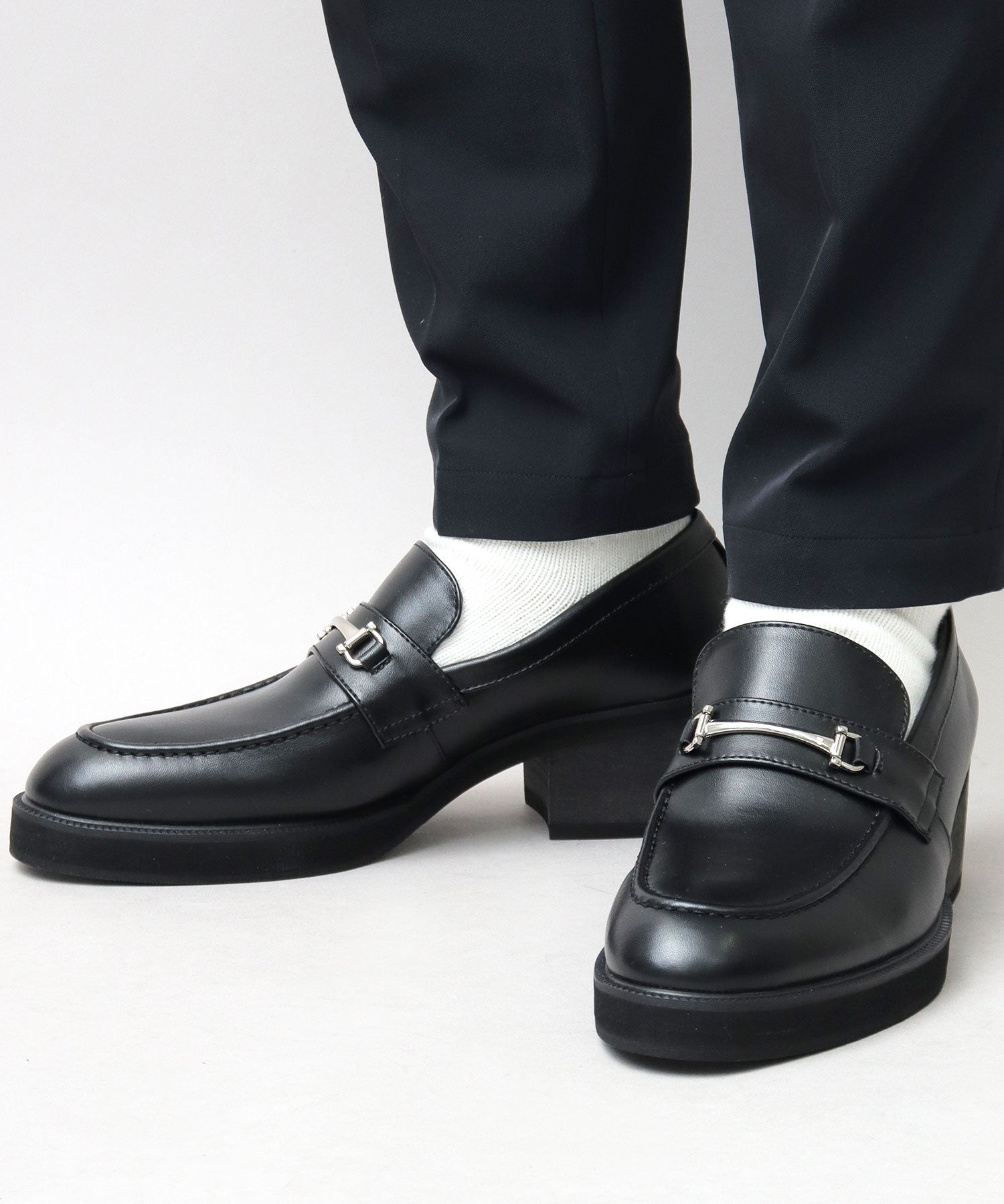 Gravela glabella bit loafer high heel loafer black