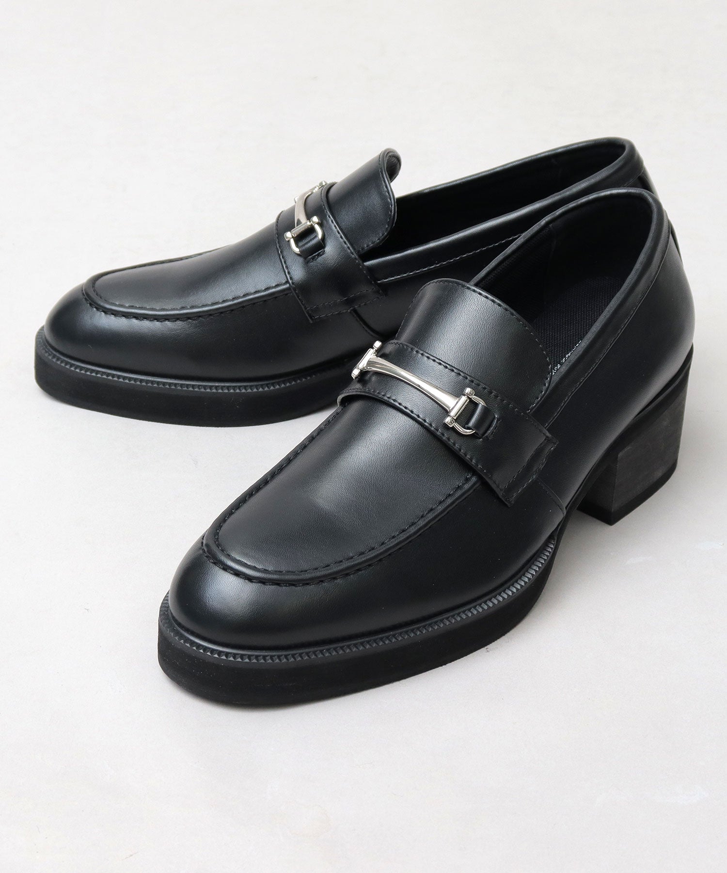 Gravela glabella bit loafer high heel loafer black