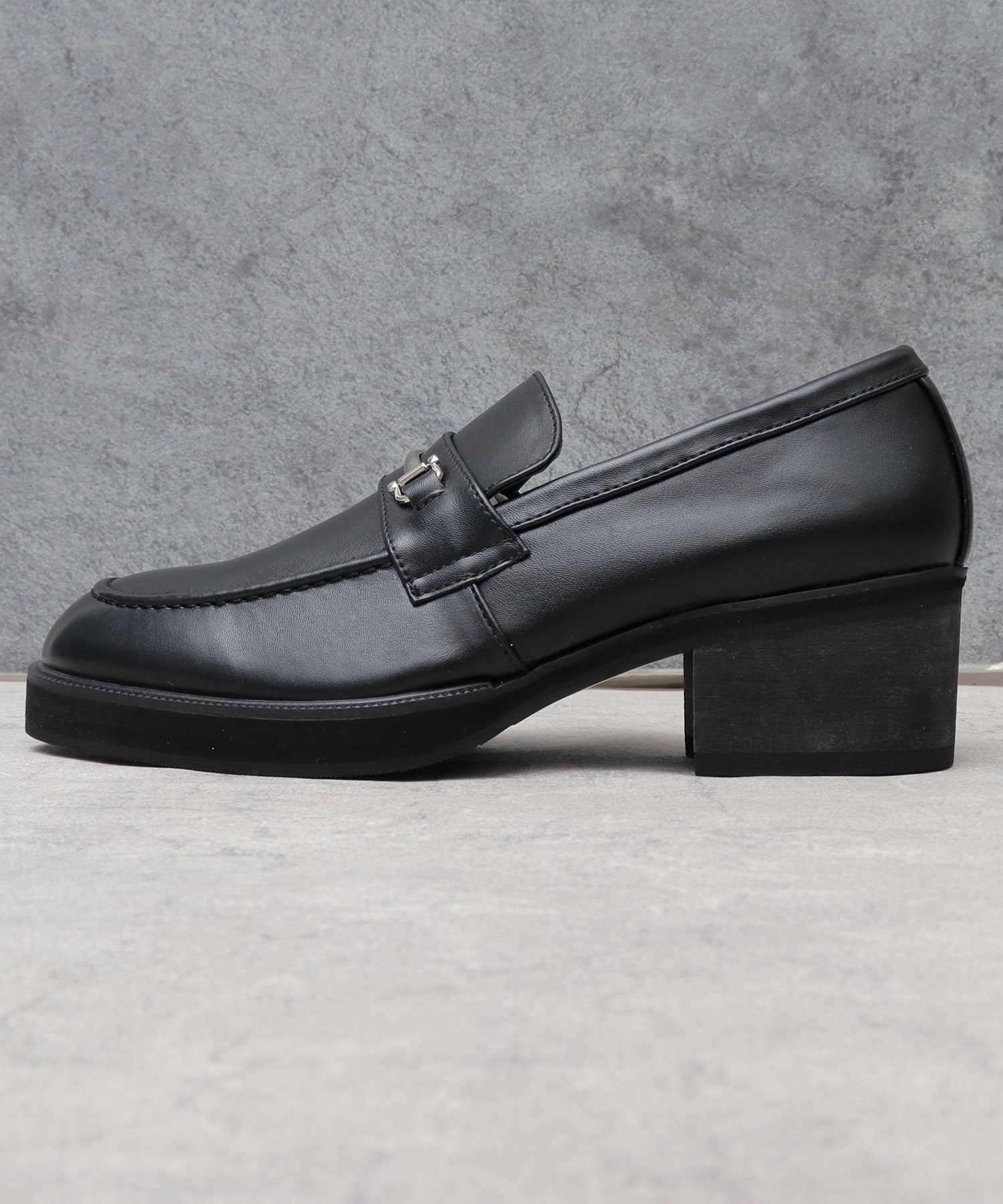 Gravela glabella bit loafer high heel loafer black