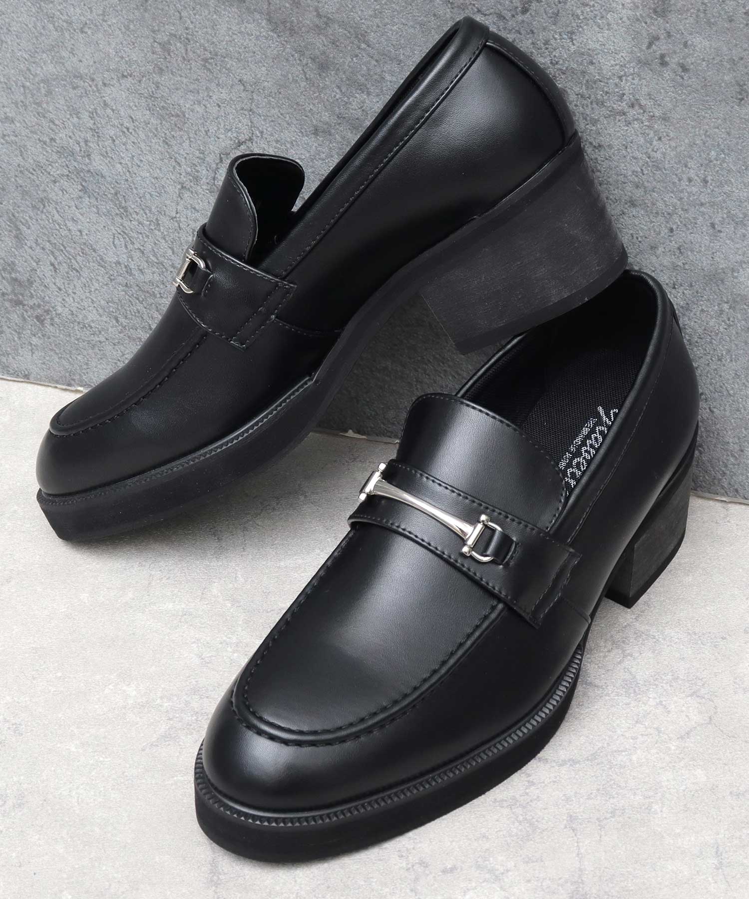 Gravela glabella bit loafer high heel loafer black
