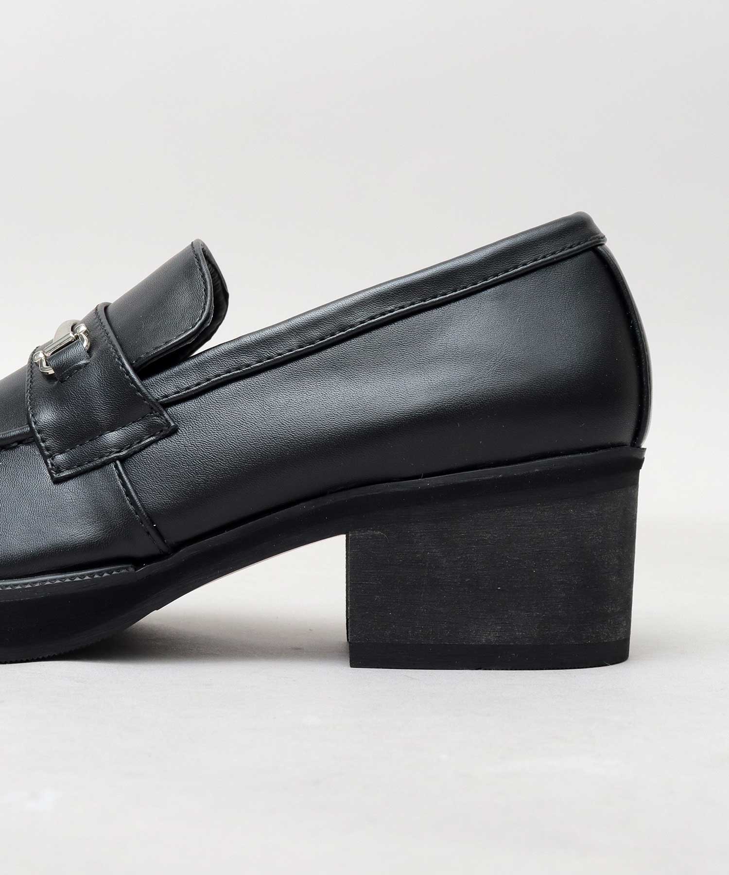 Gravela glabella bit loafer high heel loafer black
