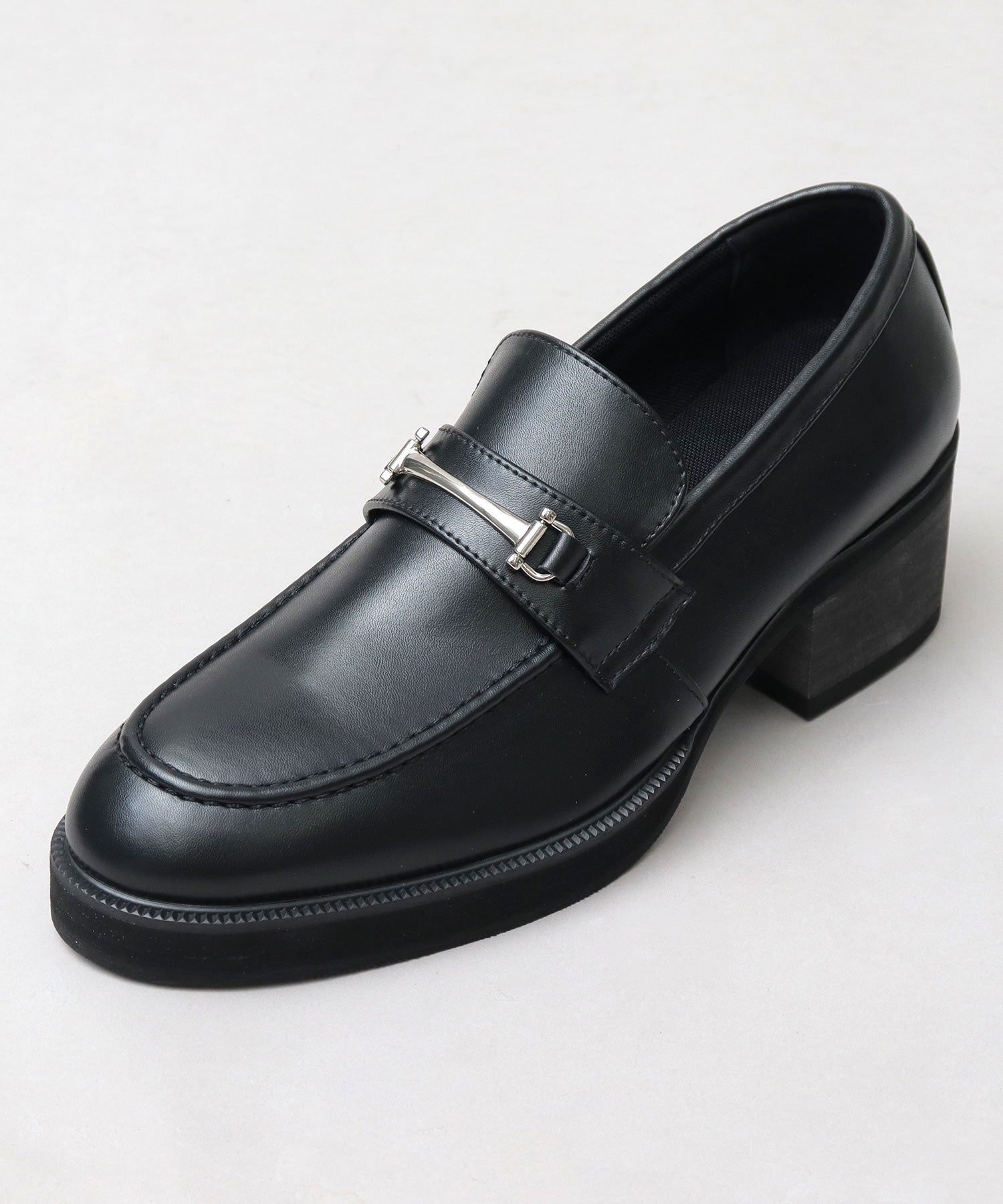Gravela glabella bit loafer high heel loafer black