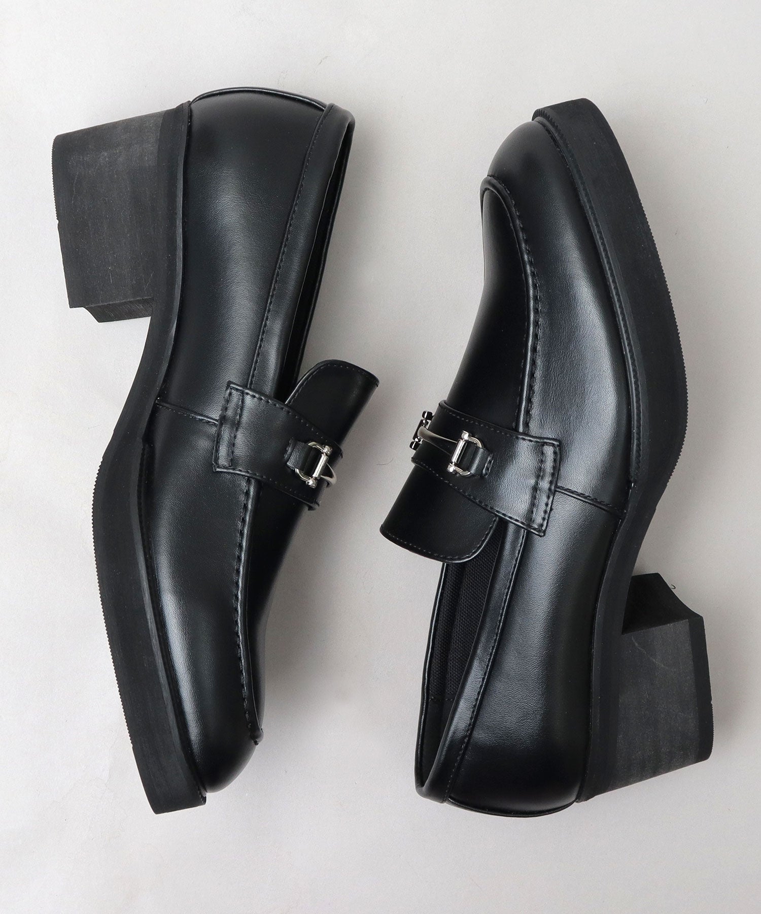 Gravela glabella bit loafer high heel loafer black