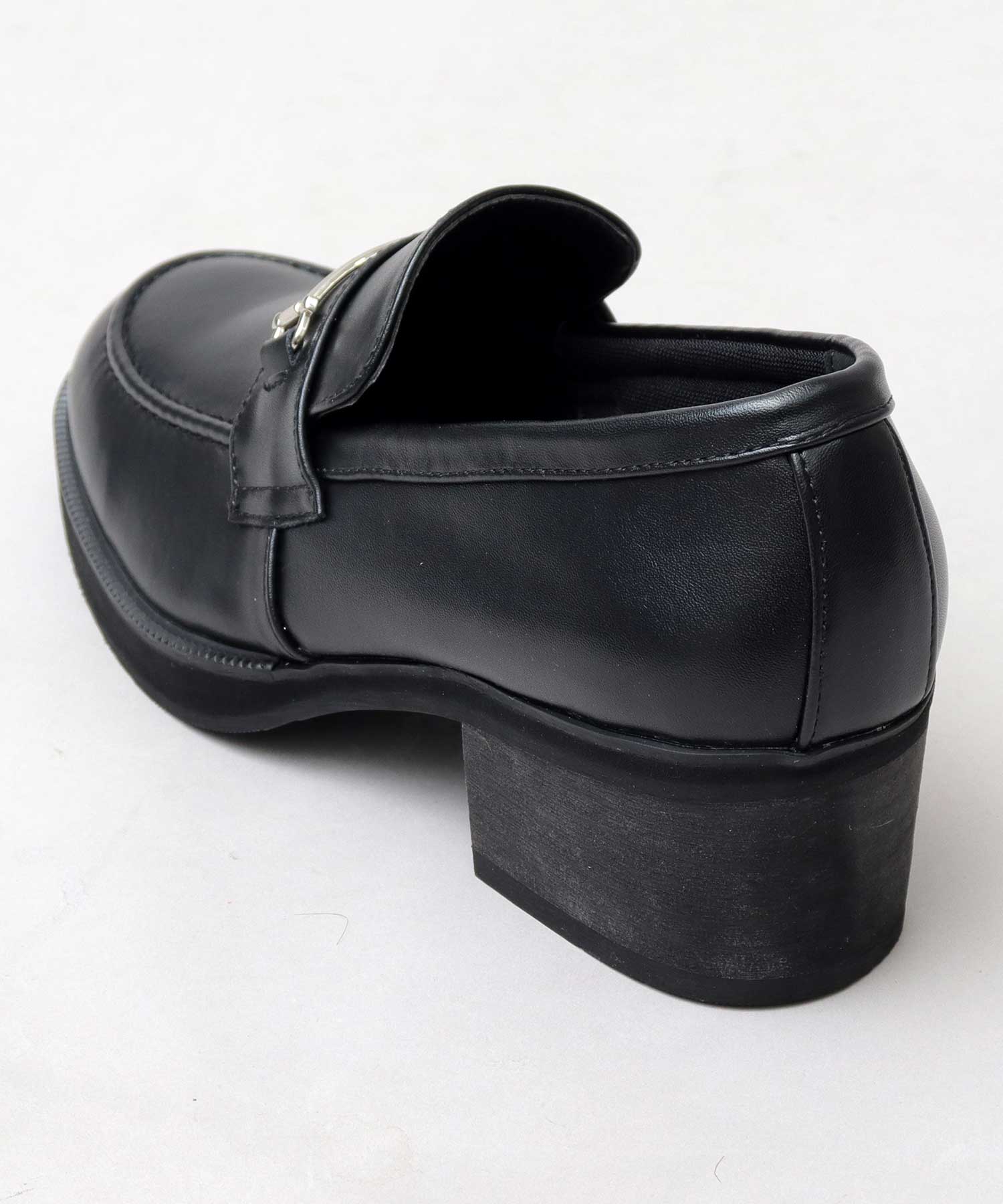 眉間樂福鞋 高跟樂福鞋 黑色