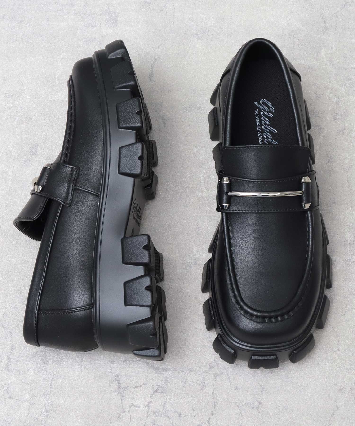 Gravela glabella thick-soled bit loafers men's loafers men's shoes black simple