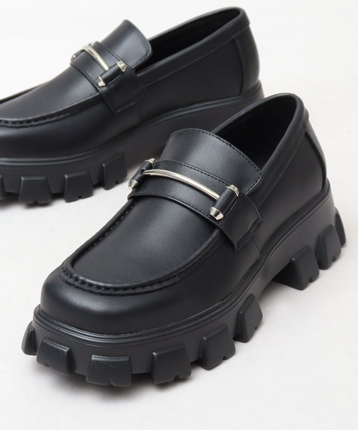 Gravela glabella thick-soled bit loafers men's loafers men's shoes black simple