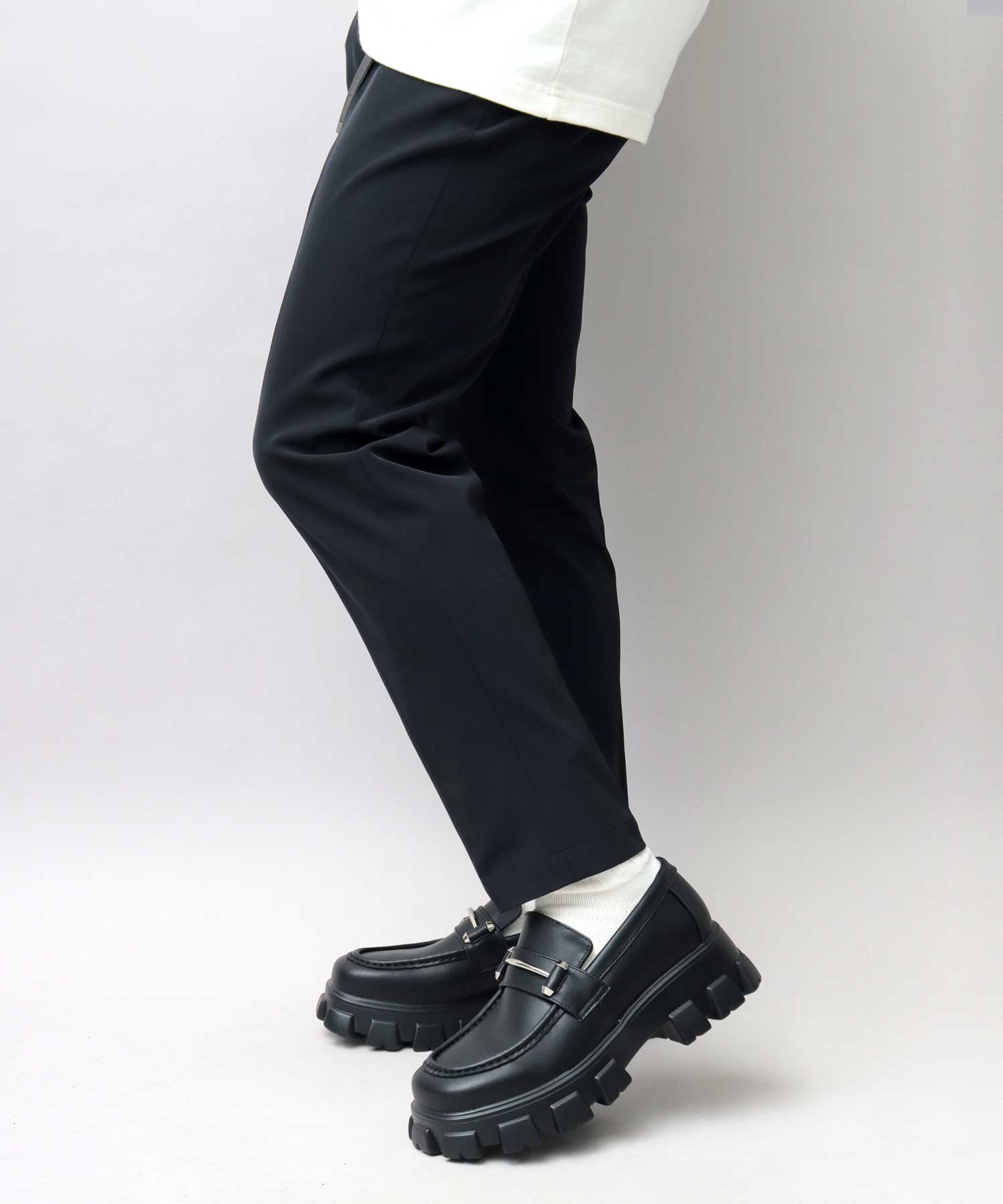 Gravela glabella thick-soled bit loafers men's loafers men's shoes black simple