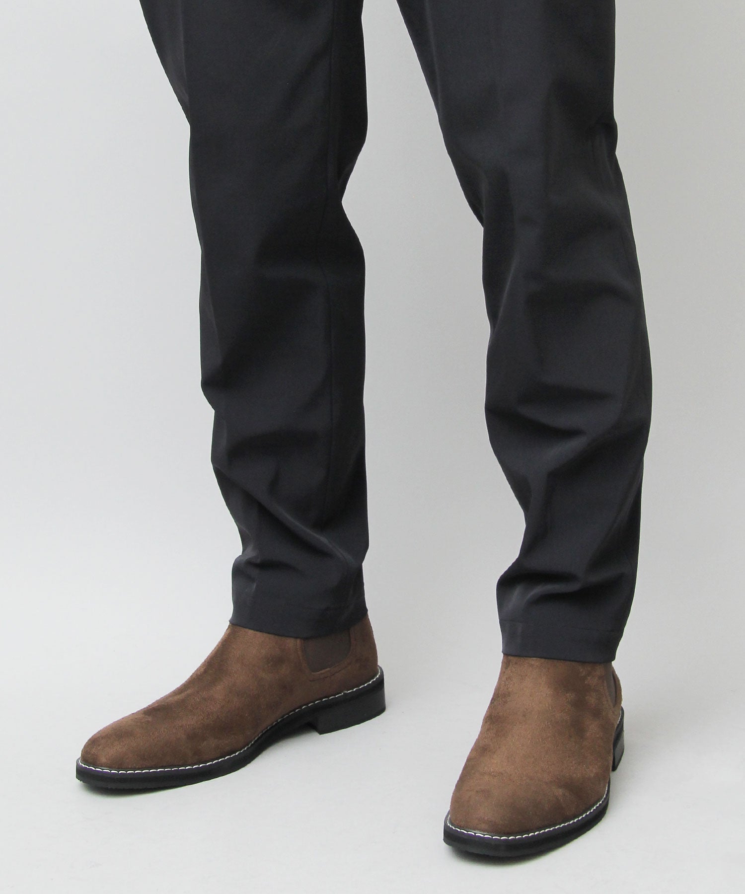 眉間戈爾男士靴子絨面革切爾西靴